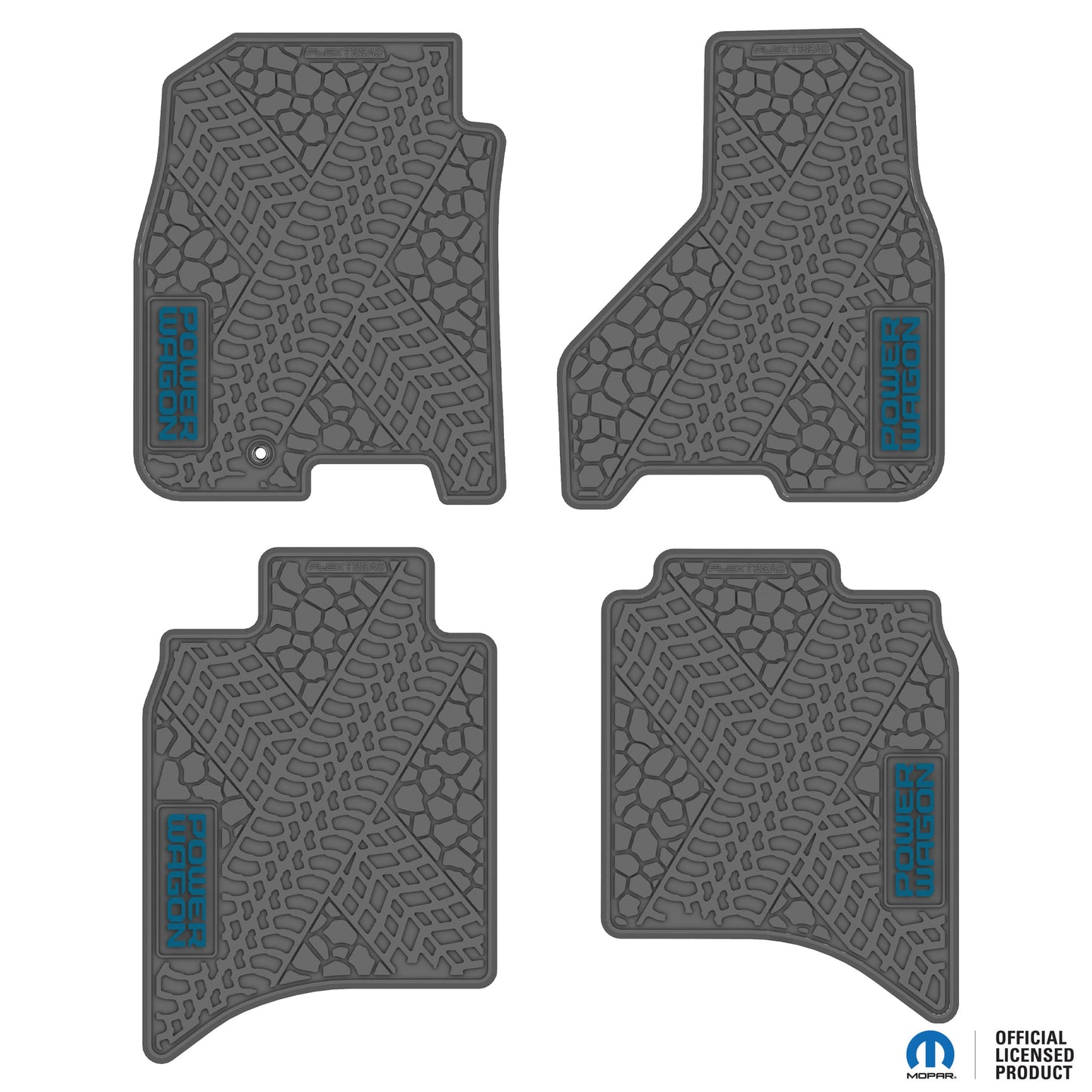 2009–2011 Ram 1500 Crew Cab & 2010–2011 Ram 2500 / 3500 Crew Cab Custom Floor Mats (4-Piece) w/ Power Wagon Logo