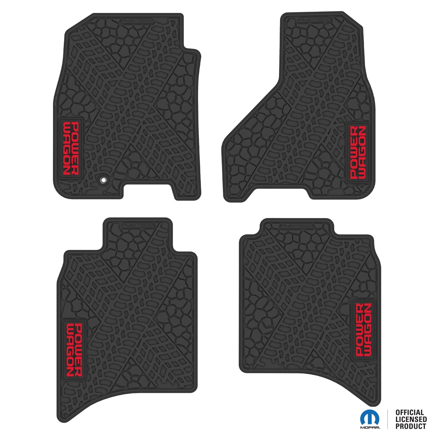 2009–2011 Ram 1500 Crew Cab & 2010–2011 Ram 2500 / 3500 Crew Cab Custom Floor Mats (4-Piece) w/ Power Wagon Logo