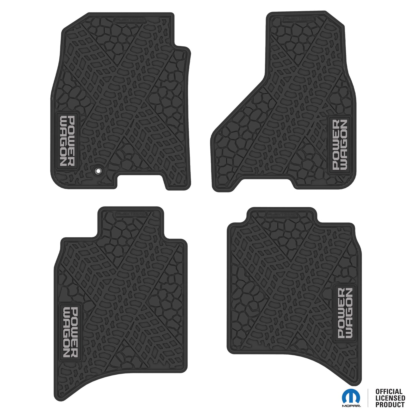 2009–2011 Ram 1500 Crew Cab & 2010–2011 Ram 2500 / 3500 Crew Cab Custom Floor Mats (4-Piece) w/ Power Wagon Logo