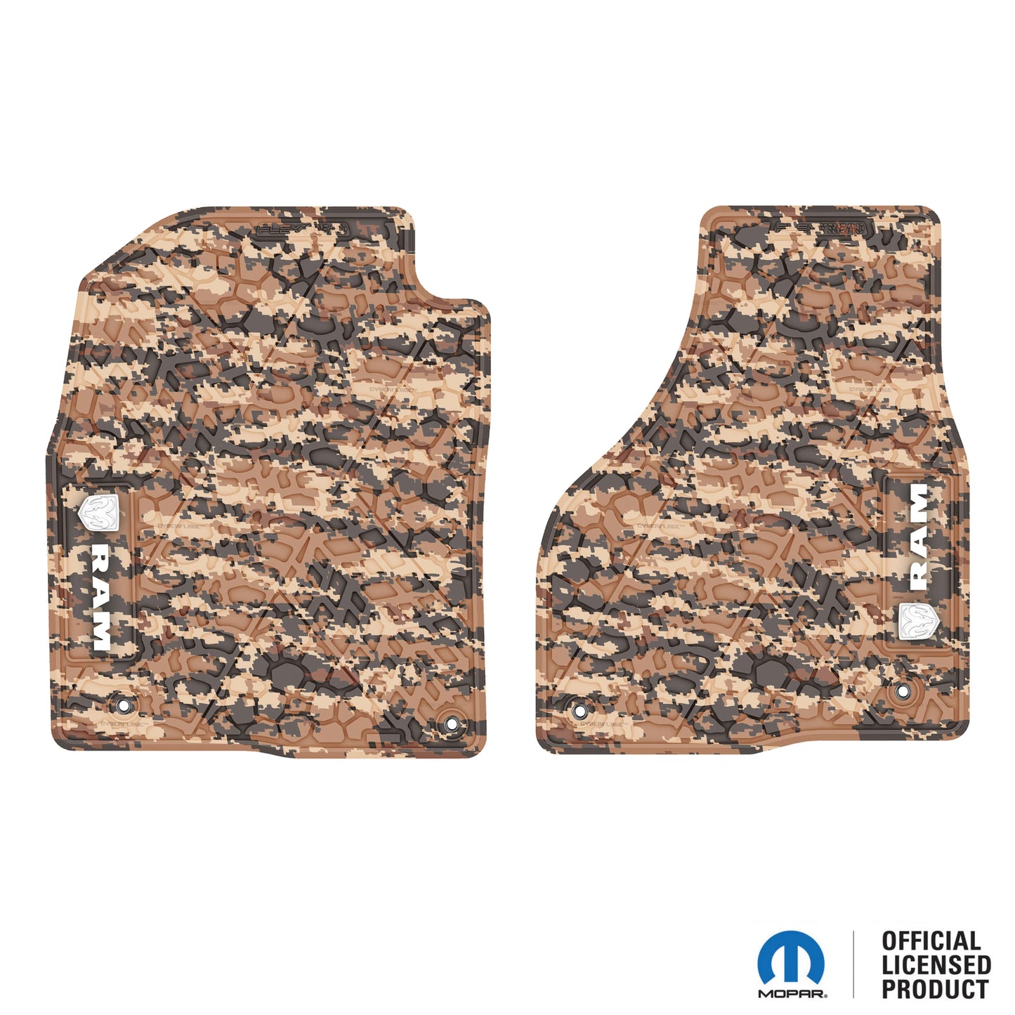 12-18 RAM 1500 & 19-24 RAM 1500 Classic Floor Mats (2pc) w/ RAM Head & Text Logo