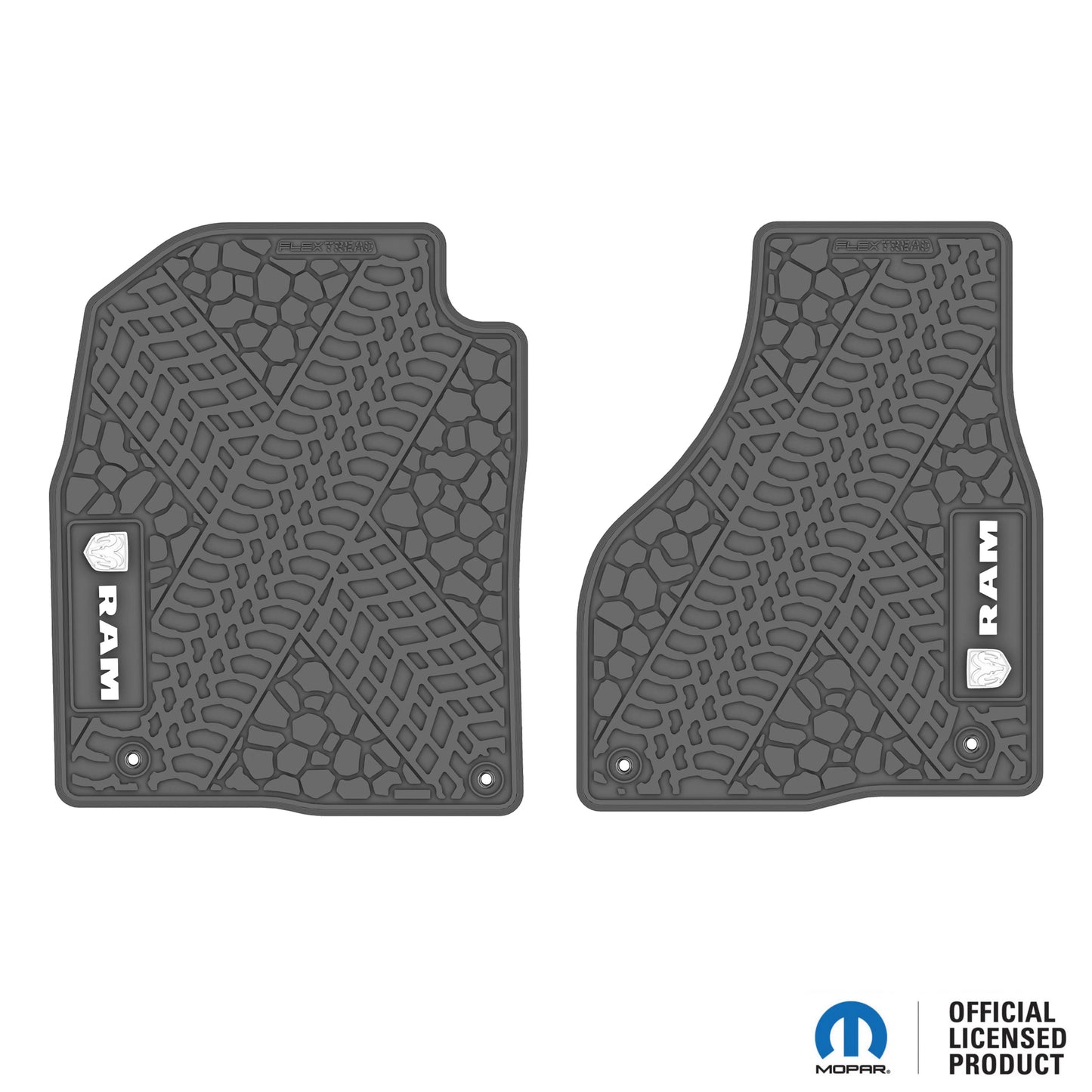 12-18 RAM 1500 & 19-24 RAM 1500 Classic Floor Mats (2pc) w/ RAM Head & Text Logo