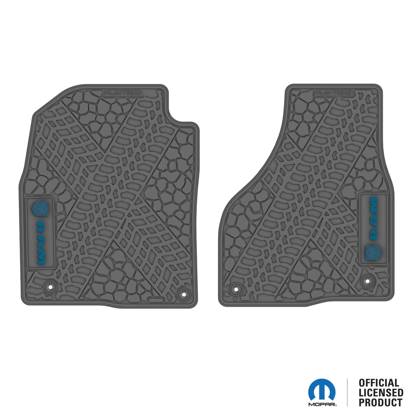 12-18 RAM 1500 & 19-24 RAM 1500 Classic Floor Mats (2pc) w/ RAM Head & Text Logo