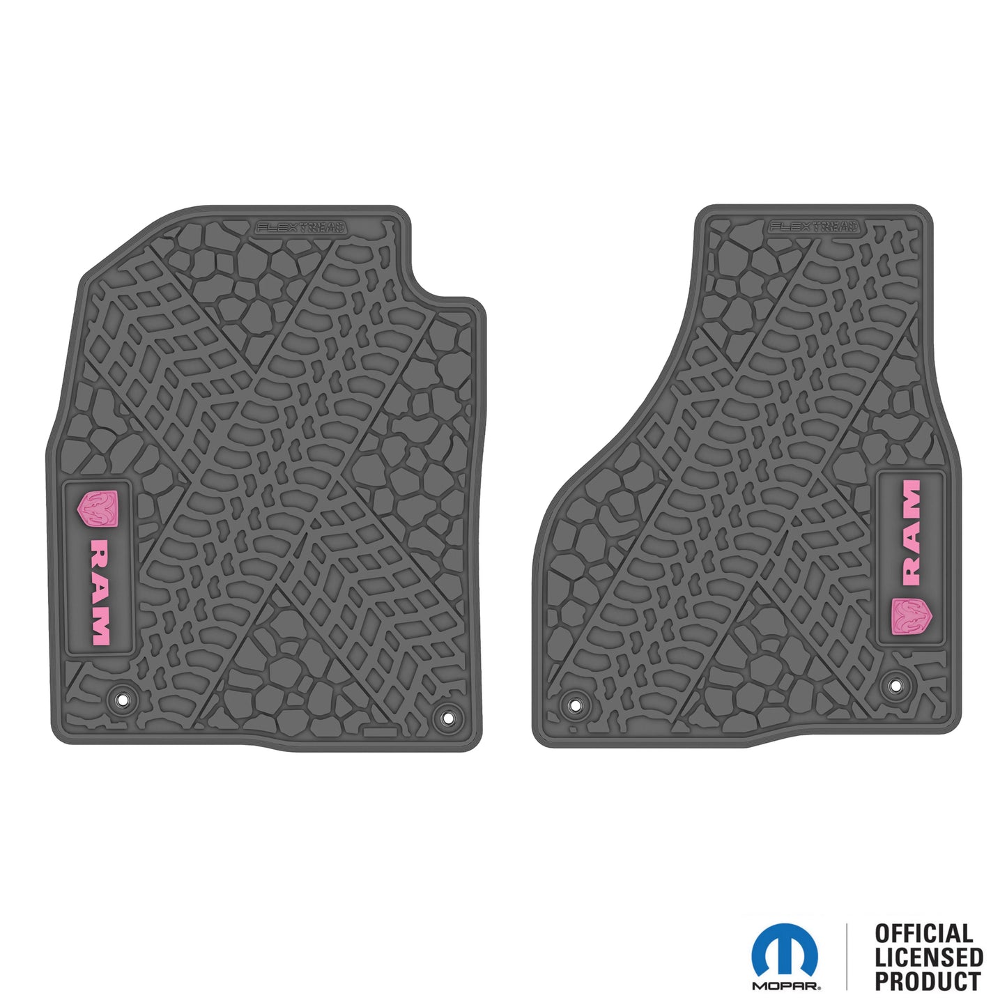 12-18 RAM 1500 & 19-24 RAM 1500 Classic Floor Mats (2pc) w/ RAM Head & Text Logo