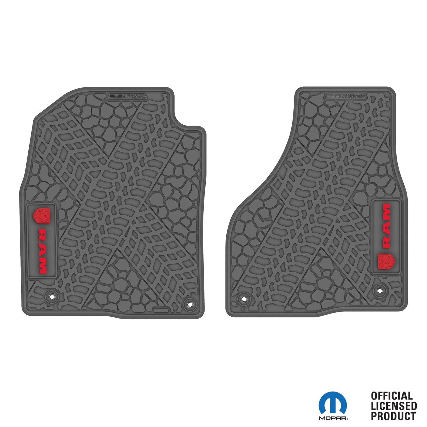 12-18 RAM 1500 & 19-24 RAM 1500 Classic Floor Mats (2pc) w/ RAM Head & Text Logo