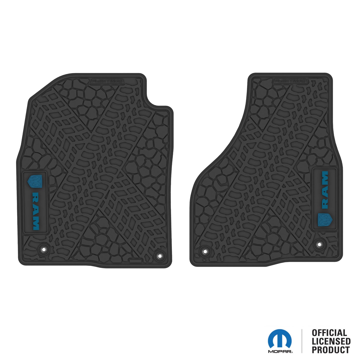 12-18 RAM 1500 & 19-24 RAM 1500 Classic Floor Mats (2pc) w/ RAM Head & Text Logo