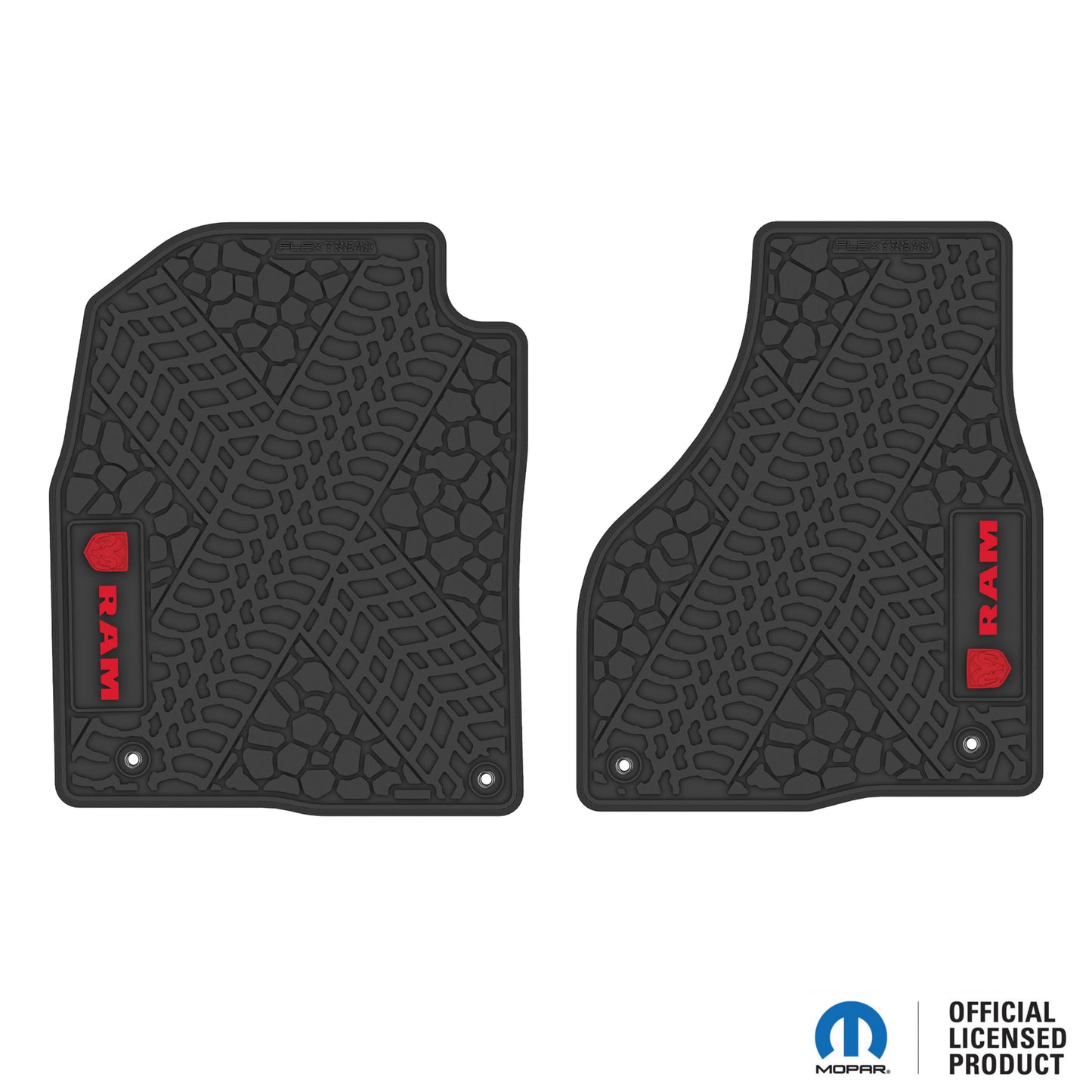 12-18 RAM 1500 & 19-24 RAM 1500 Classic Floor Mats (2pc) w/ RAM Head & Text Logo