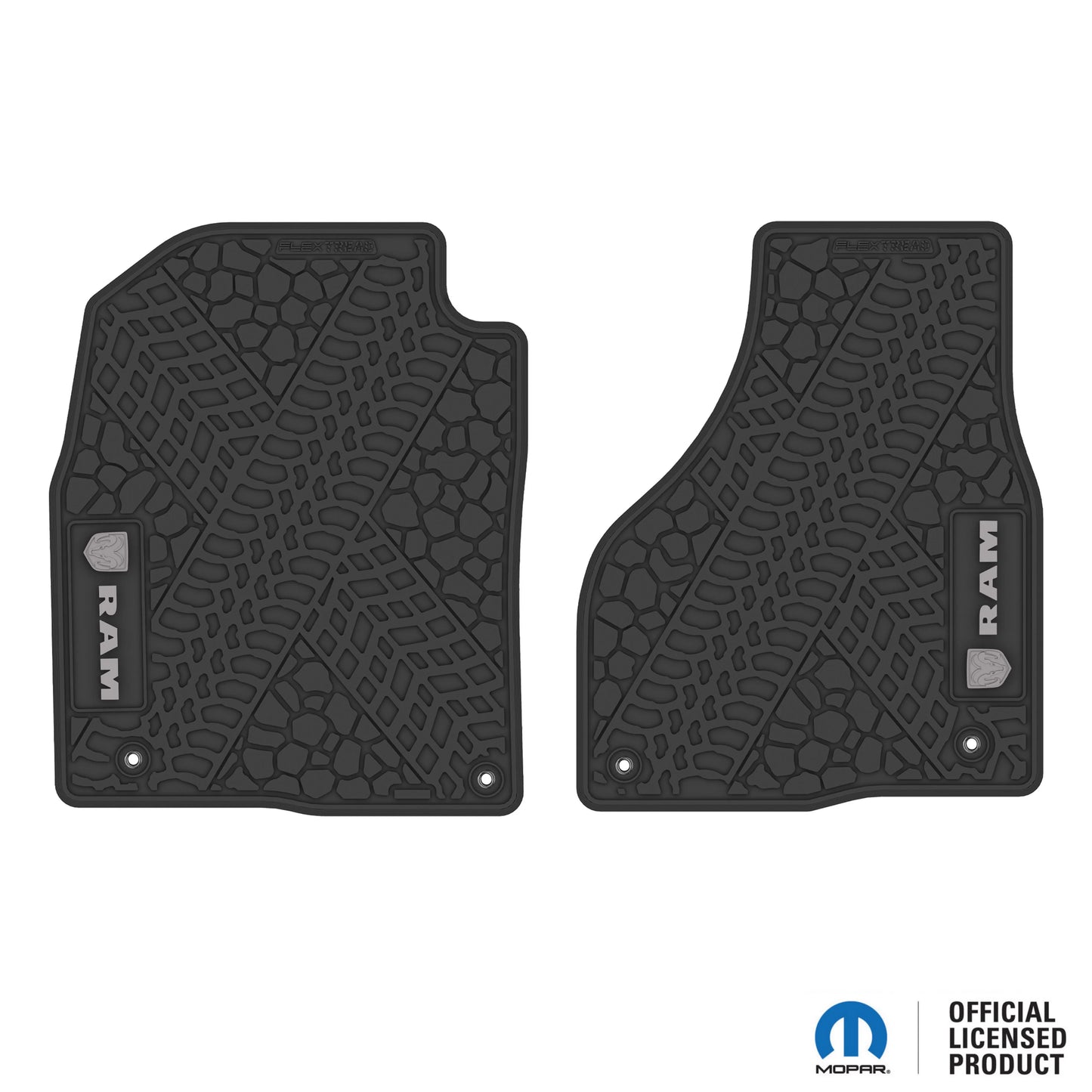 12-18 RAM 1500 & 19-24 RAM 1500 Classic Floor Mats (2pc) w/ RAM Head & Text Logo