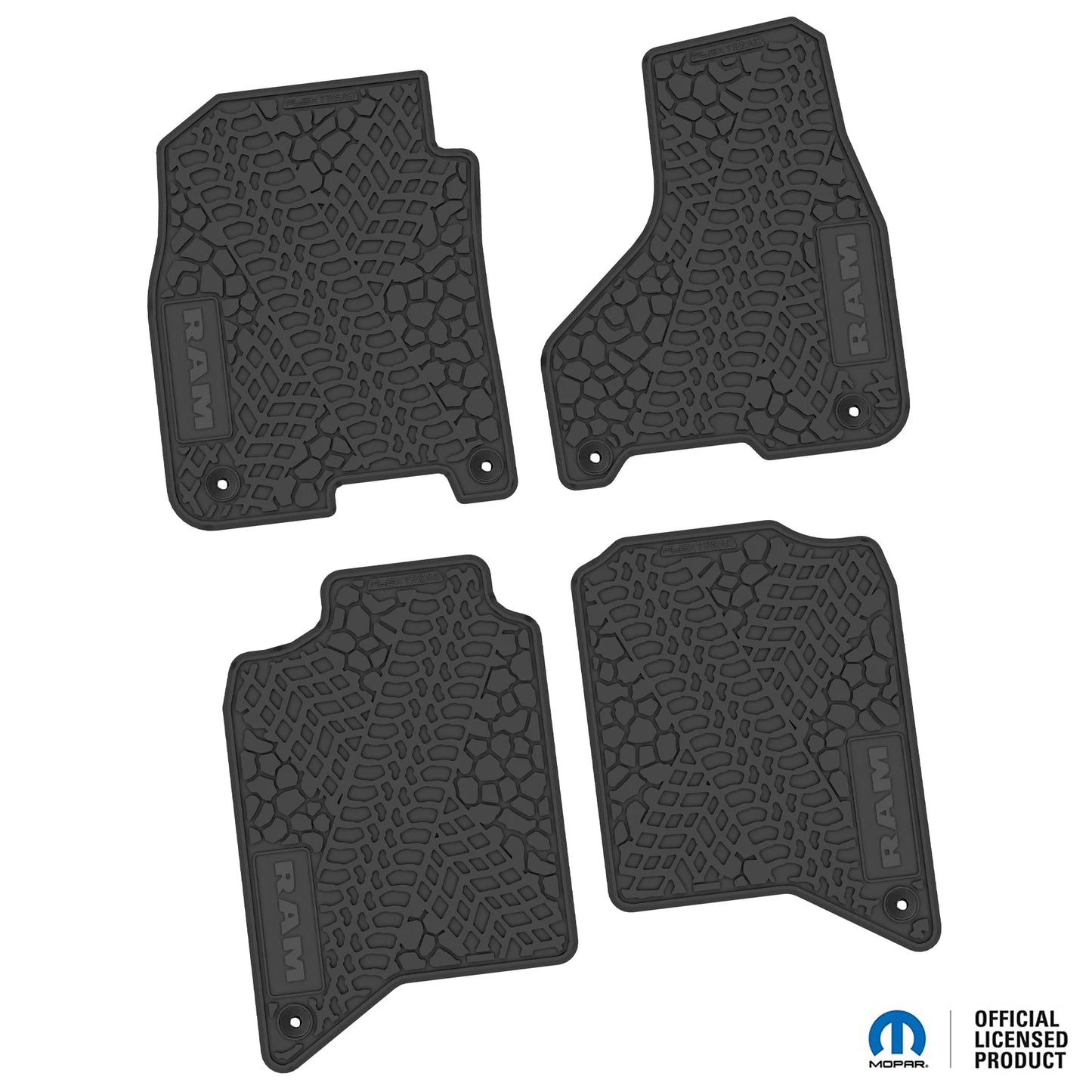 2019–2024 Ram 2500 / 3500 Crew Cab Custom Floor Mats (4-Piece) w/ RAM Text Logo