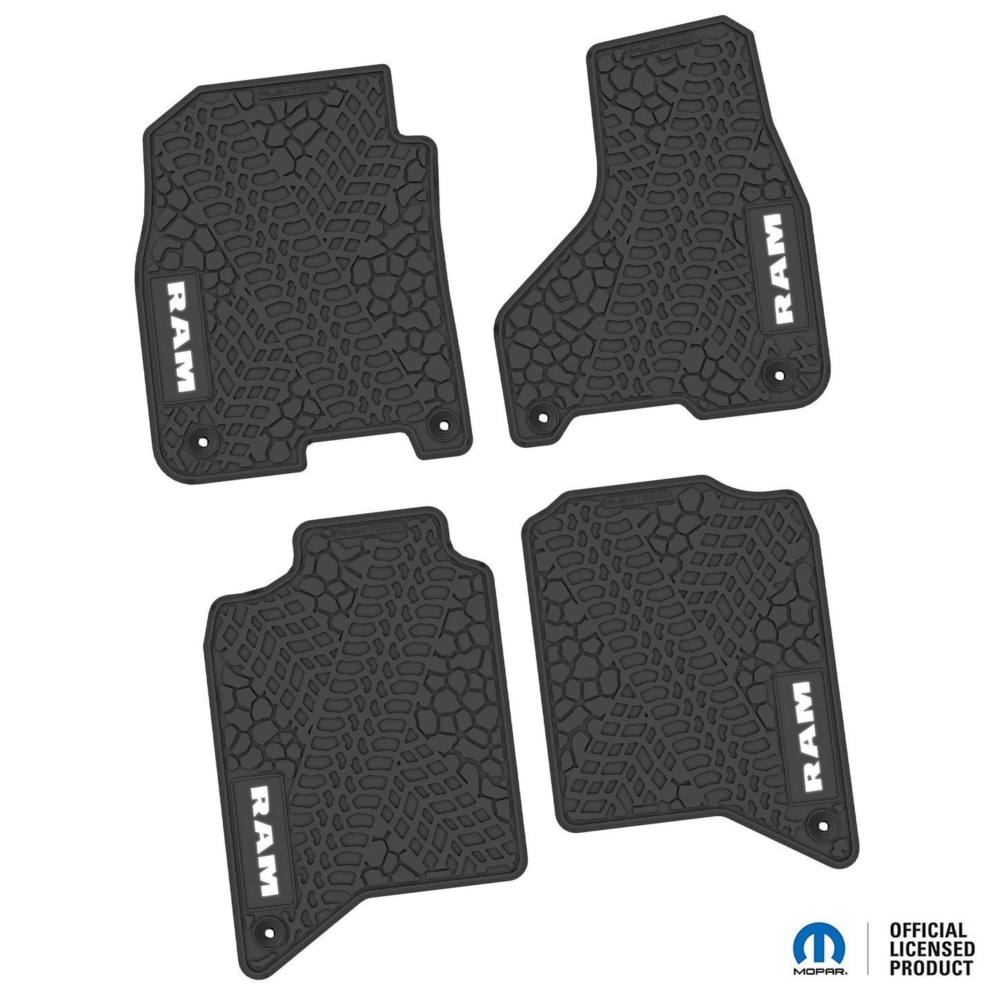 2019–2024 Ram 2500 / 3500 Crew Cab Custom Floor Mats (4-Piece) w/ RAM Text Logo
