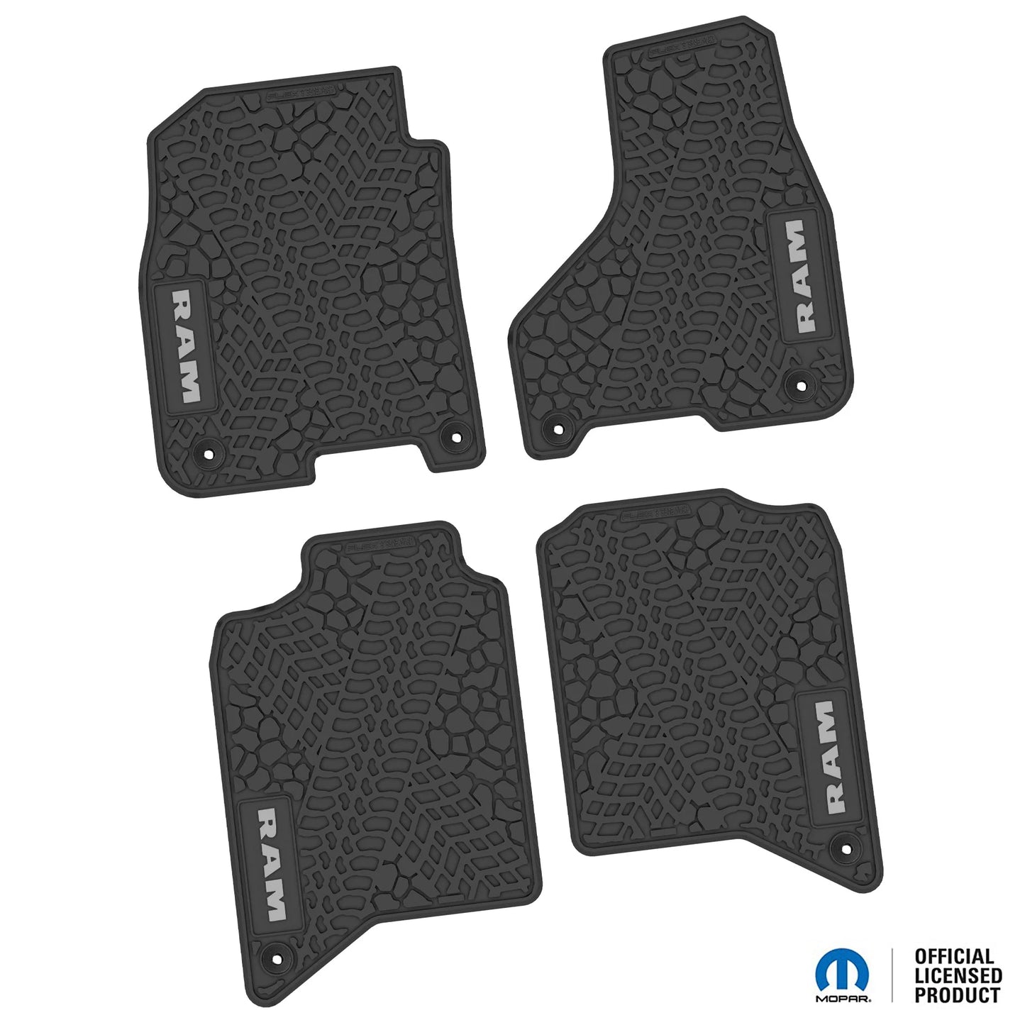 2019–2024 Ram 2500 / 3500 Crew Cab Custom Floor Mats (4-Piece) w/ RAM Text Logo