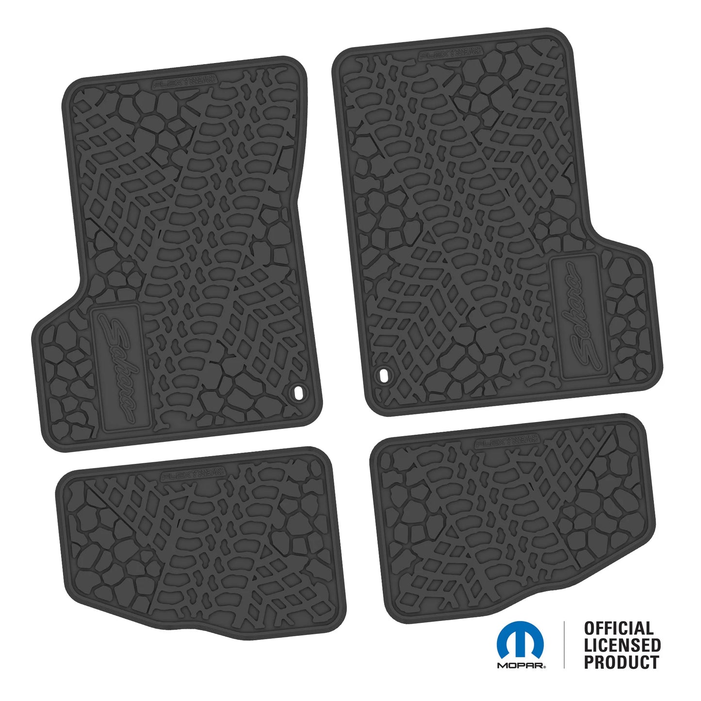 1997–2006 Jeep Wrangler TJ & LJ Custom Floor Mats (4-Piece) w/ Sahara Logo (1997–2002)