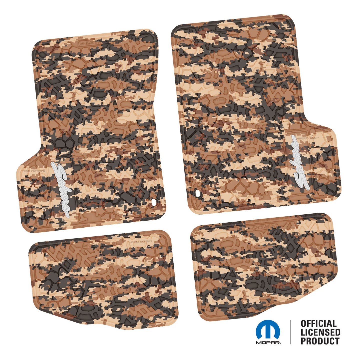 1997–2006 Jeep Wrangler TJ & LJ Custom Floor Mats (4-Piece) w/ Sahara Logo (1997–2002)