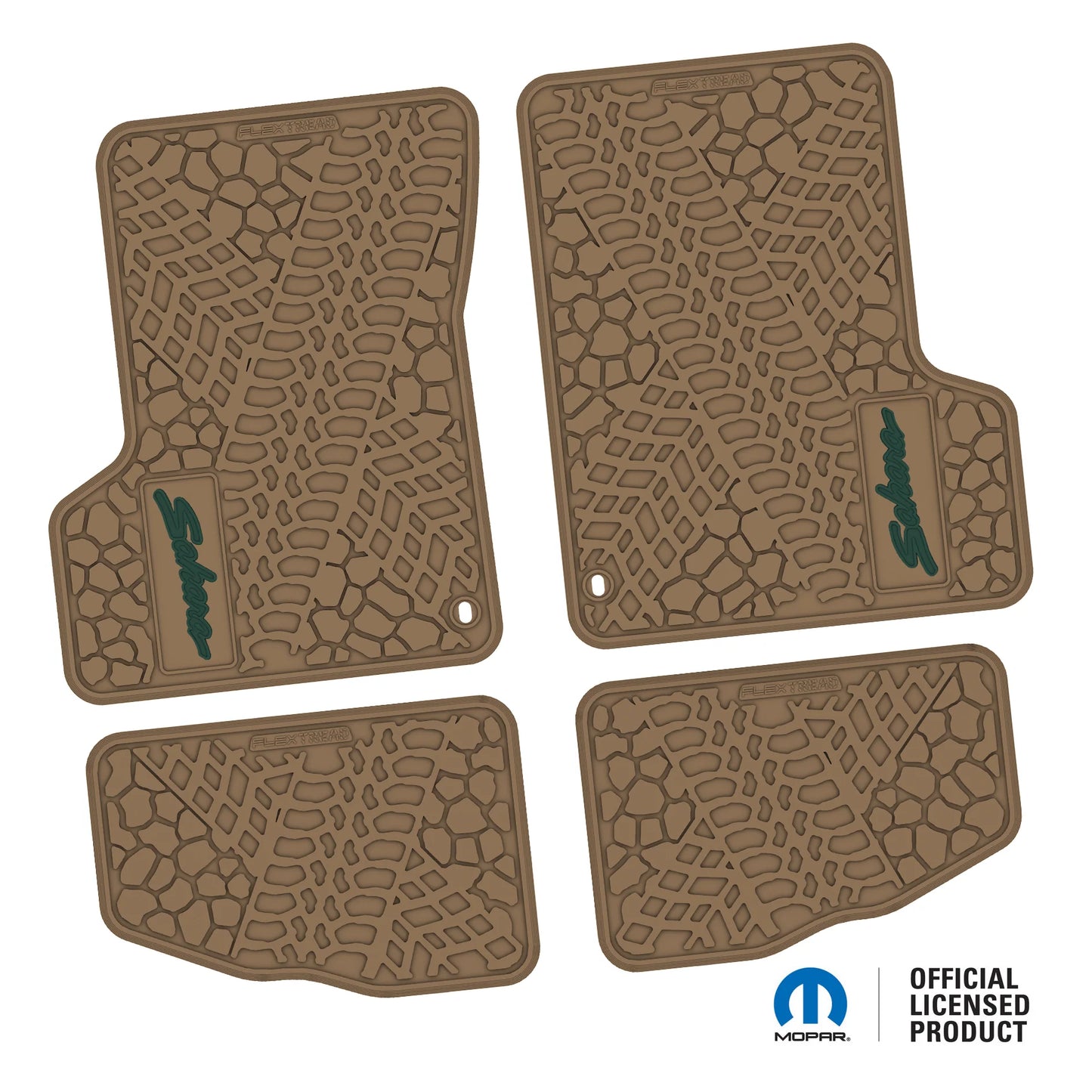1997–2006 Jeep Wrangler TJ & LJ Custom Floor Mats (4-Piece) w/ Sahara Logo (1997–2002)