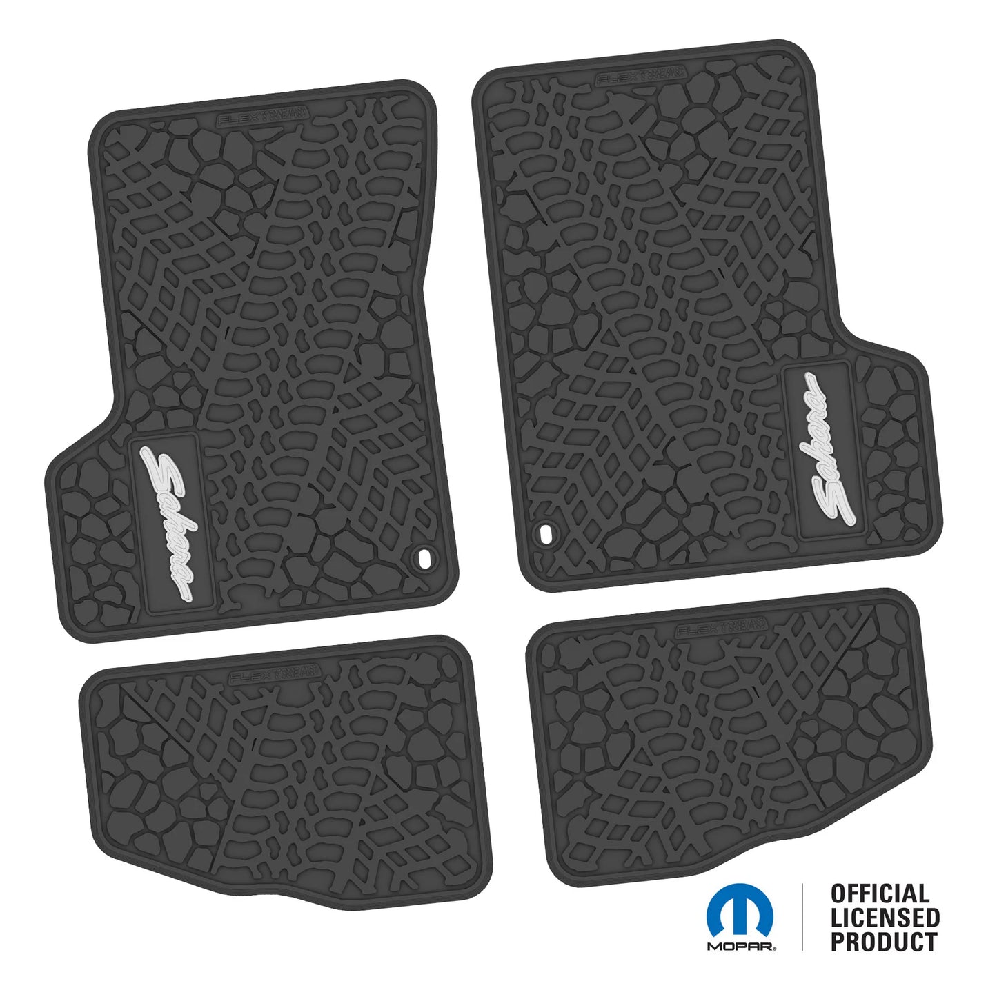 1997–2006 Jeep Wrangler TJ & LJ Custom Floor Mats (4-Piece) w/ Sahara Logo (1997–2002)