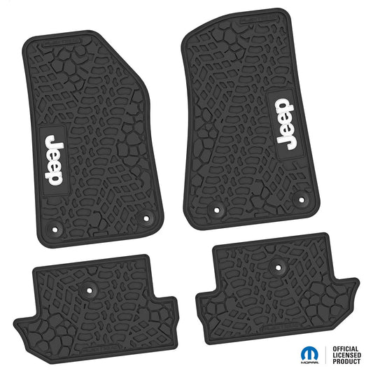 18-25 Jeep Wrangler JL 2Dr Floor Mats (4pc) w/ Jeep Logo