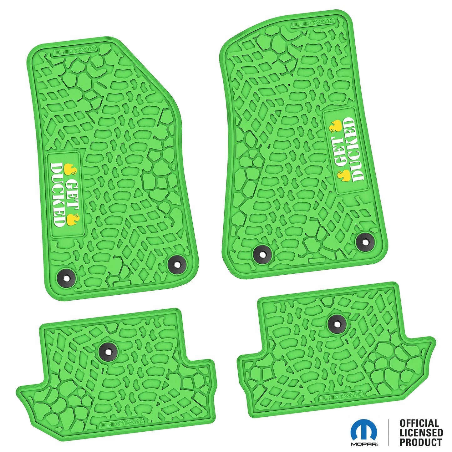 2018–2025 Jeep Wrangler JL 2-Door Custom Floor Mats (4-Piece) w/ Get Ducked Logo
