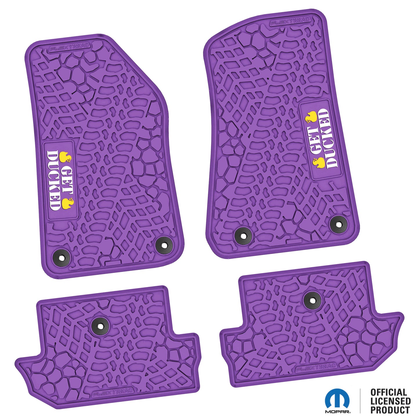2018–2025 Jeep Wrangler JL 2-Door Custom Floor Mats (4-Piece) w/ Get Ducked Logo
