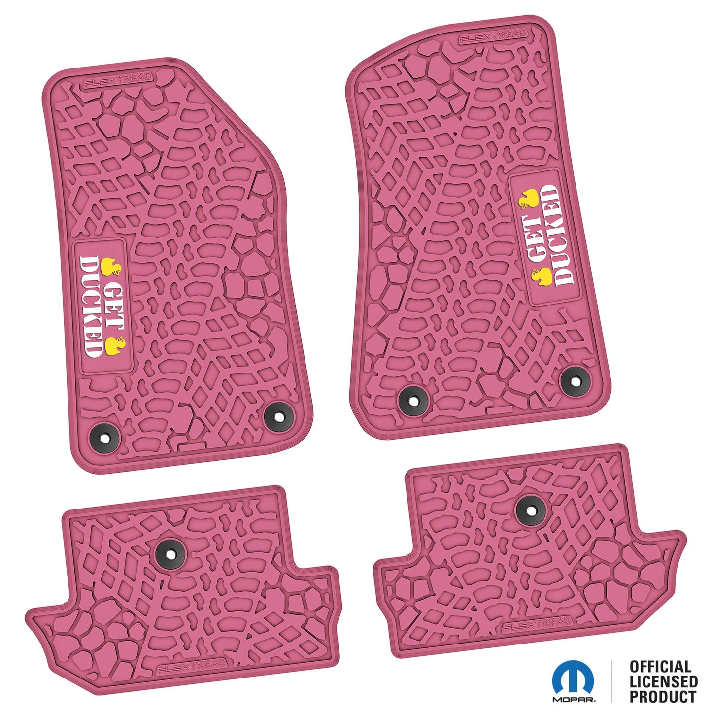 2018–2025 Jeep Wrangler JL 2-Door Custom Floor Mats (4-Piece) w/ Get Ducked Logo