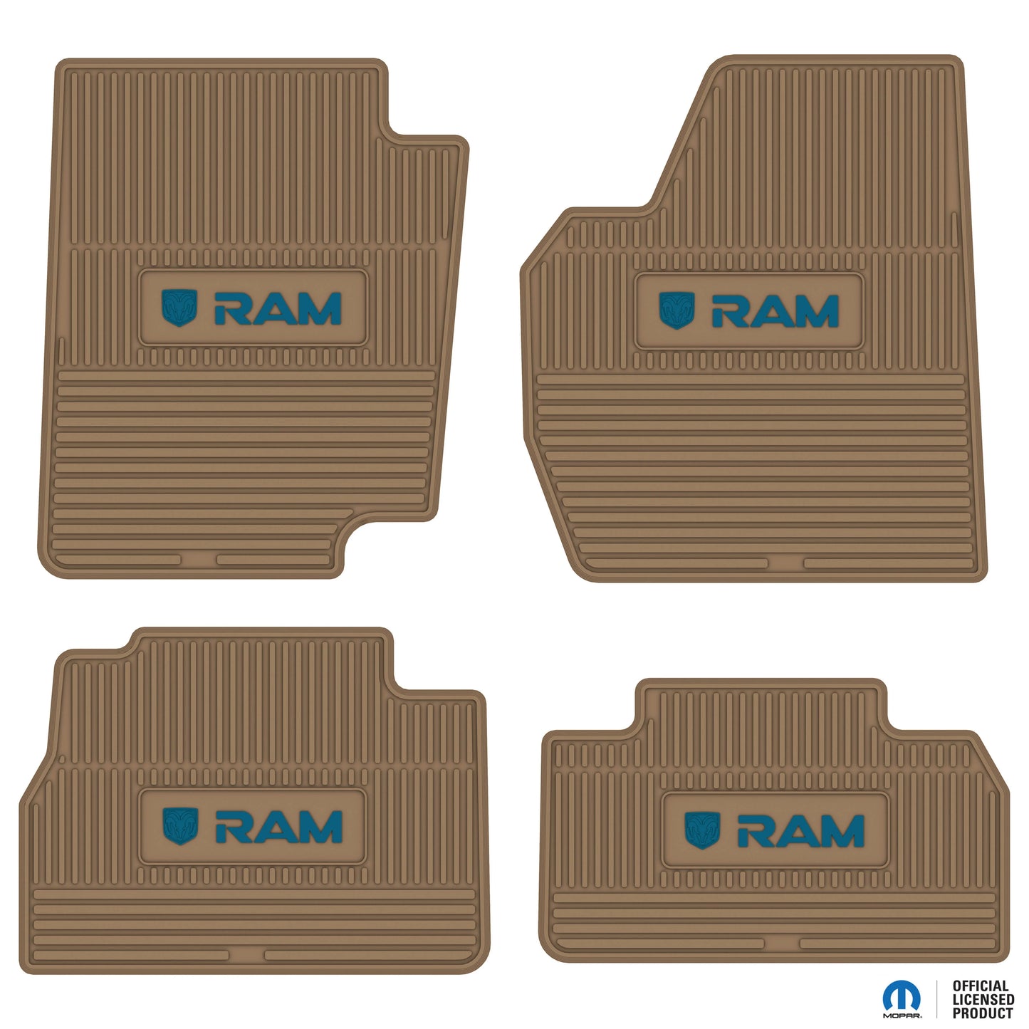 1995–2001 Ram 1500 Club Cab / 1995–1999 Ram 2500 Club Cab / 1995–1997 Ram 3500 Club Cab Custom Floor Mats (4-Piece) w/ RAM Logo