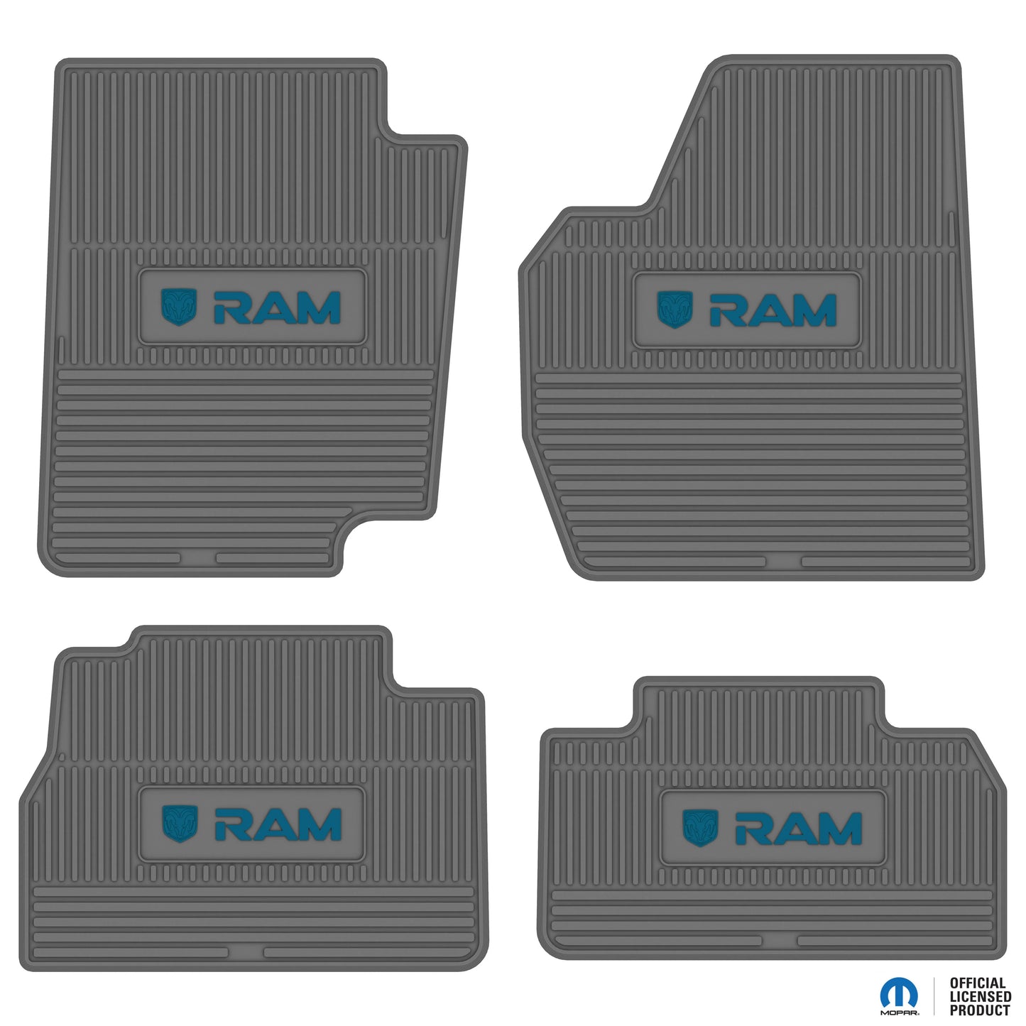 1995–2001 Ram 1500 Club Cab / 1995–1999 Ram 2500 Club Cab / 1995–1997 Ram 3500 Club Cab Custom Floor Mats (4-Piece) w/ RAM Logo