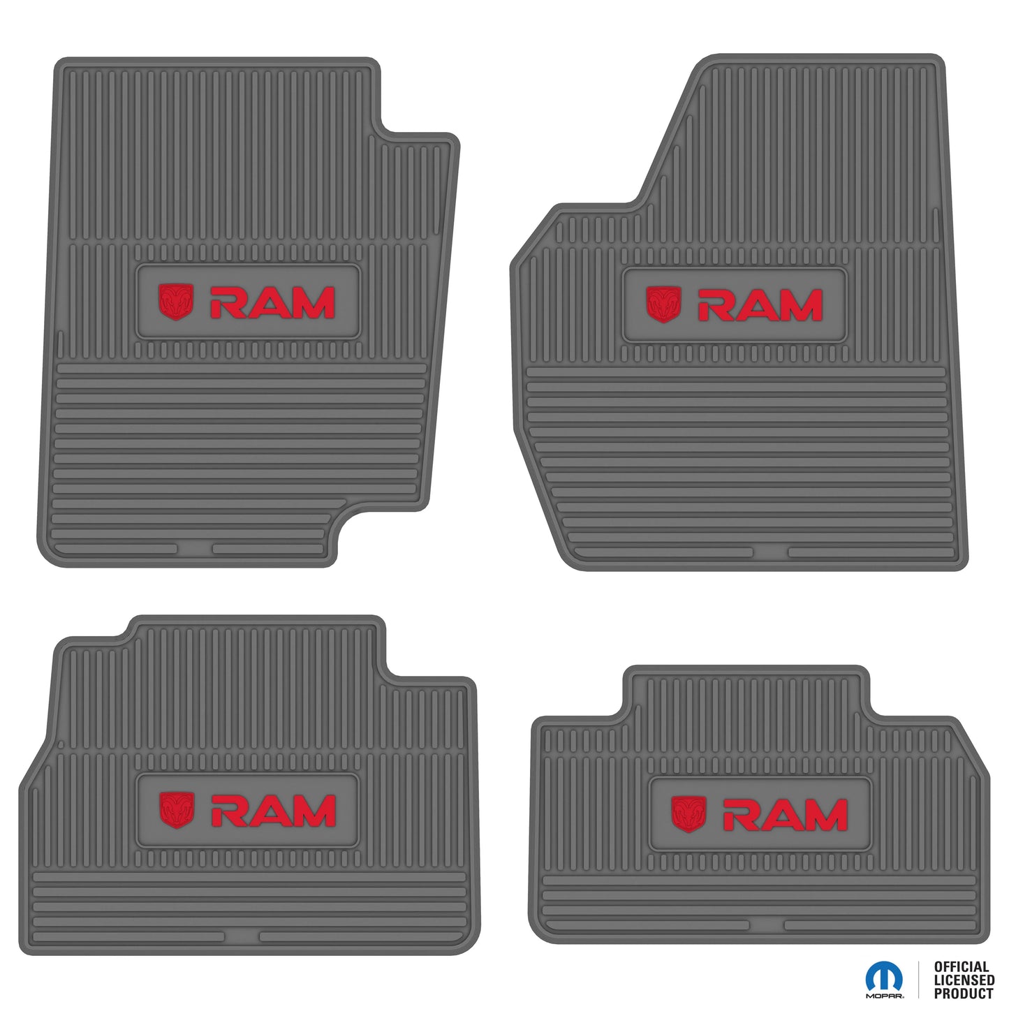 1995–2001 Ram 1500 Club Cab / 1995–1999 Ram 2500 Club Cab / 1995–1997 Ram 3500 Club Cab Custom Floor Mats (4-Piece) w/ RAM Logo
