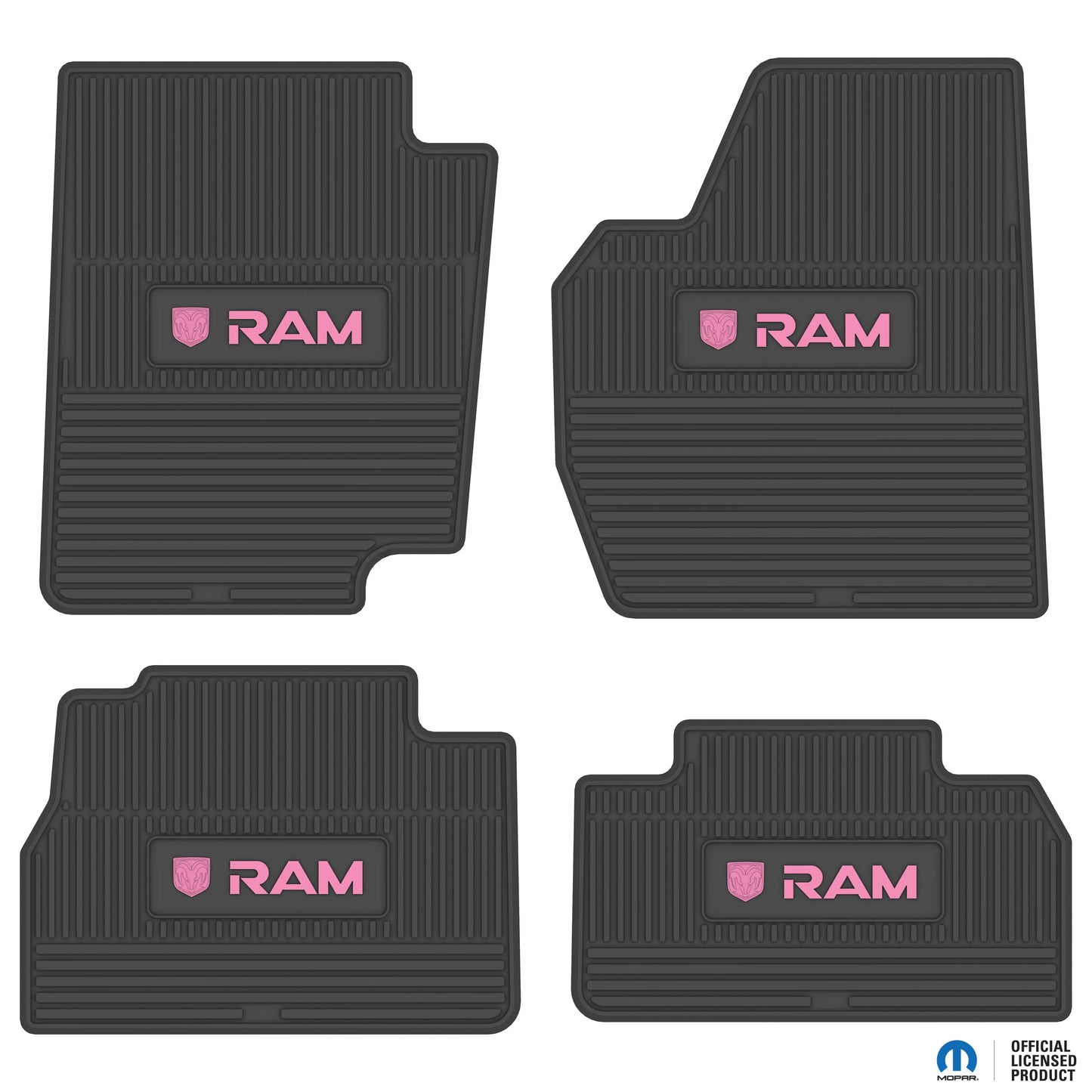 1995–2001 Ram 1500 Club Cab / 1995–1999 Ram 2500 Club Cab / 1995–1997 Ram 3500 Club Cab Custom Floor Mats (4-Piece) w/ RAM Logo