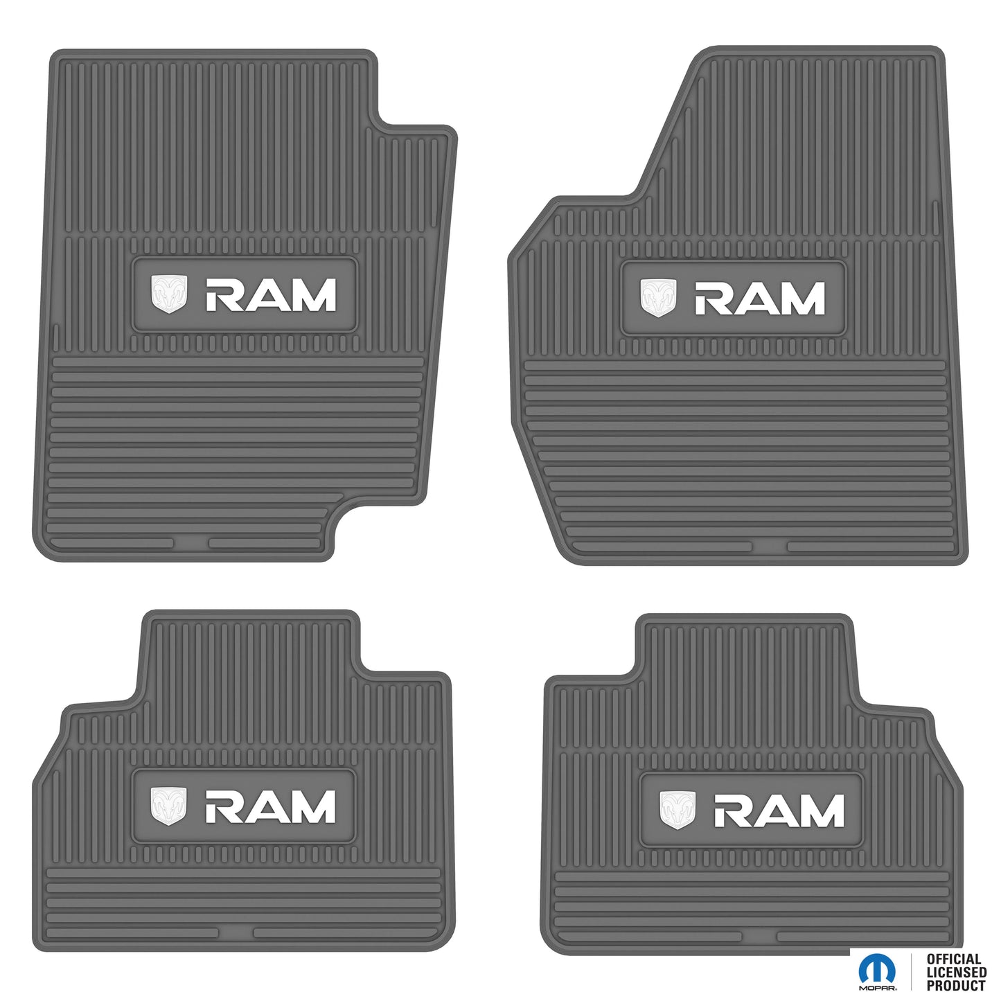 98-01 RAM 1500 & 98-02 RAM 2500/3500 Quad Cab Floor Mats (4pc) w/ RAM Logo