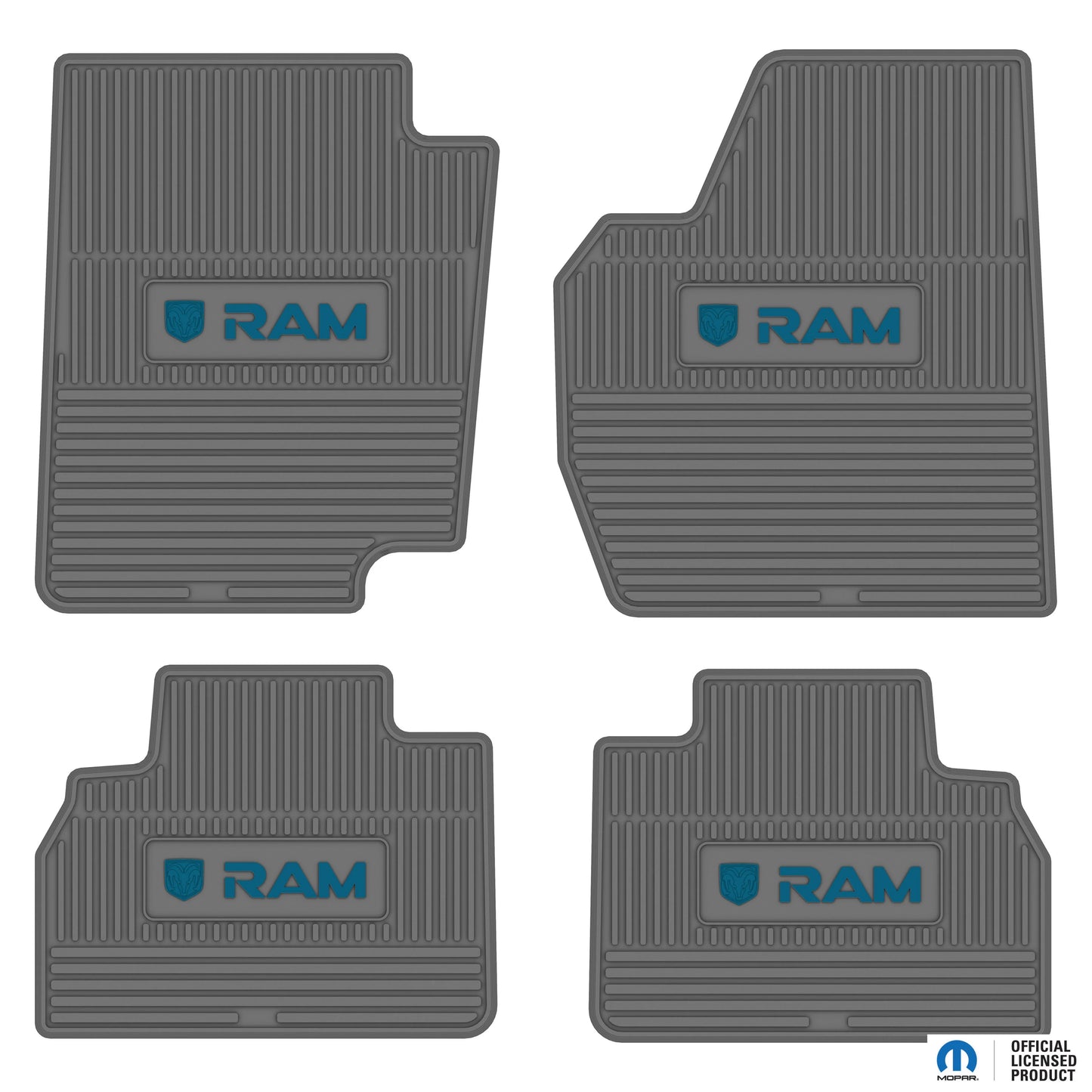 98-01 RAM 1500 & 98-02 RAM 2500/3500 Quad Cab Floor Mats (4pc) w/ RAM Logo