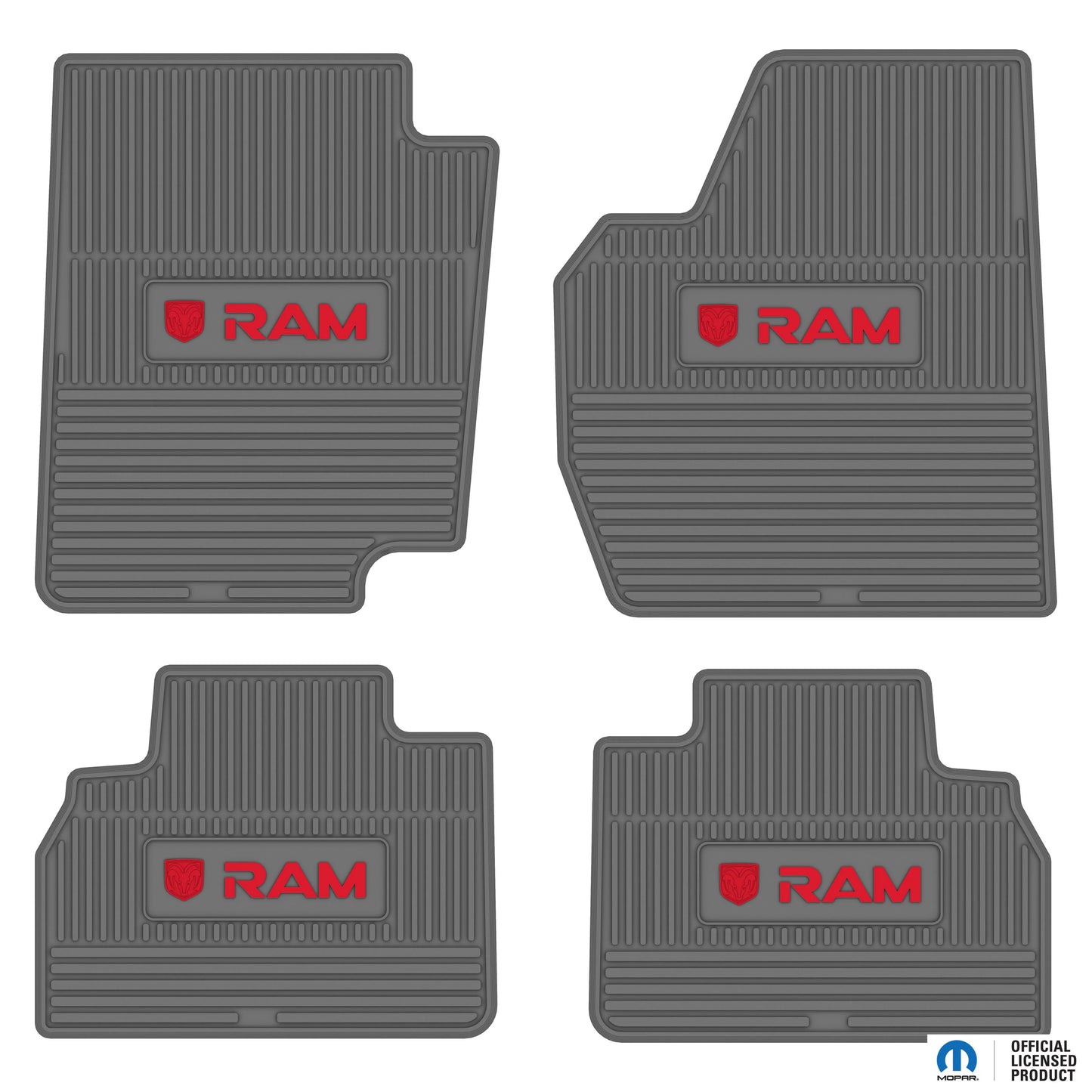 98-01 RAM 1500 & 98-02 RAM 2500/3500 Quad Cab Floor Mats (4pc) w/ RAM Logo