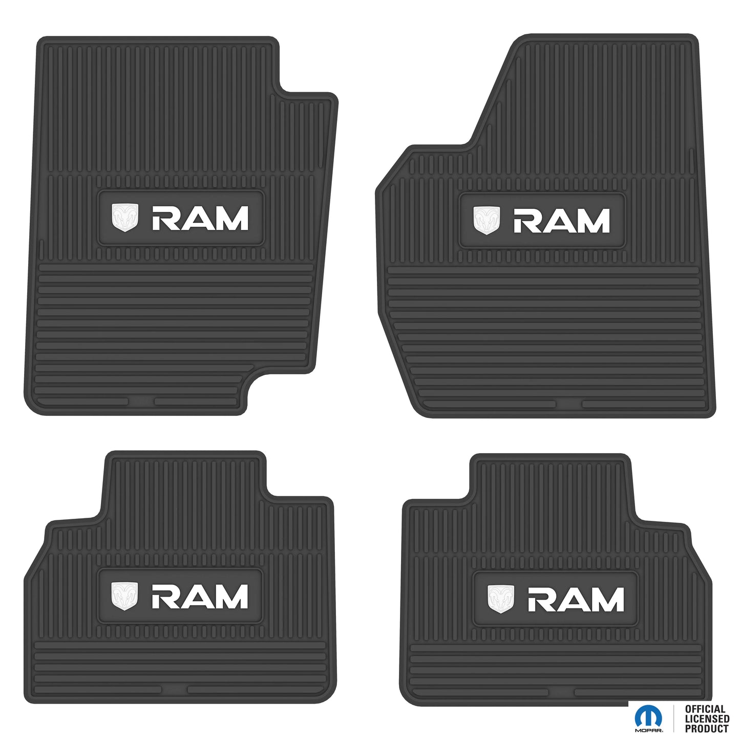 98-01 RAM 1500 & 98-02 RAM 2500/3500 Quad Cab Floor Mats (4pc) w/ RAM Logo
