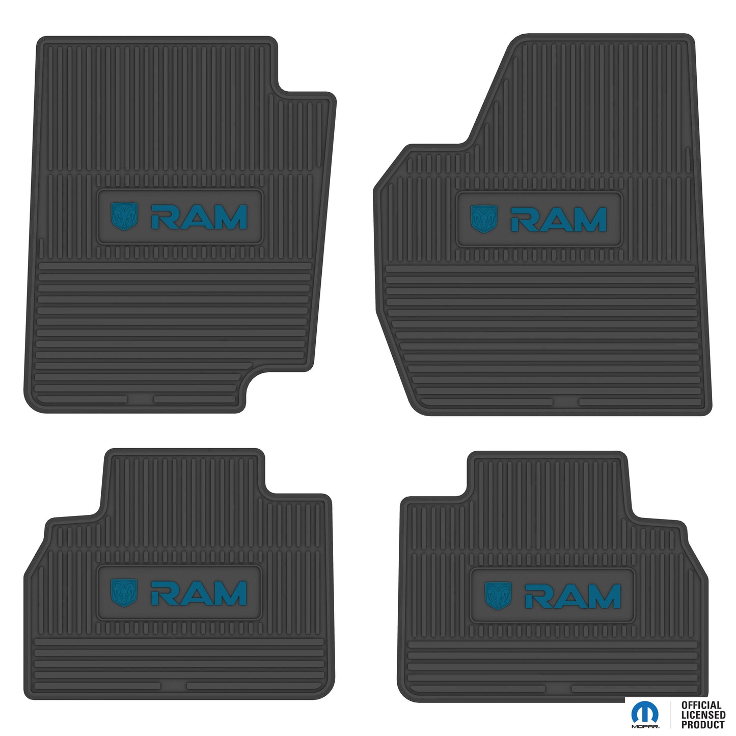 98-01 RAM 1500 & 98-02 RAM 2500/3500 Quad Cab Floor Mats (4pc) w/ RAM Logo