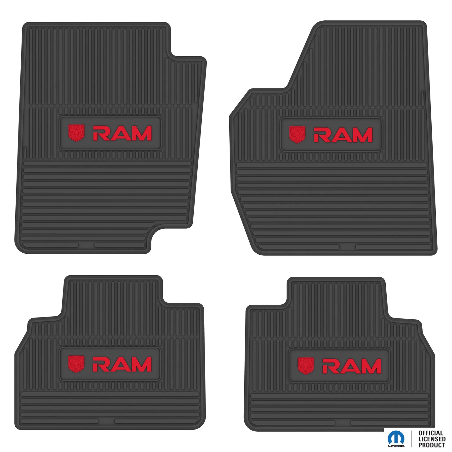 98-01 RAM 1500 & 98-02 RAM 2500/3500 Quad Cab Floor Mats (4pc) w/ RAM Logo