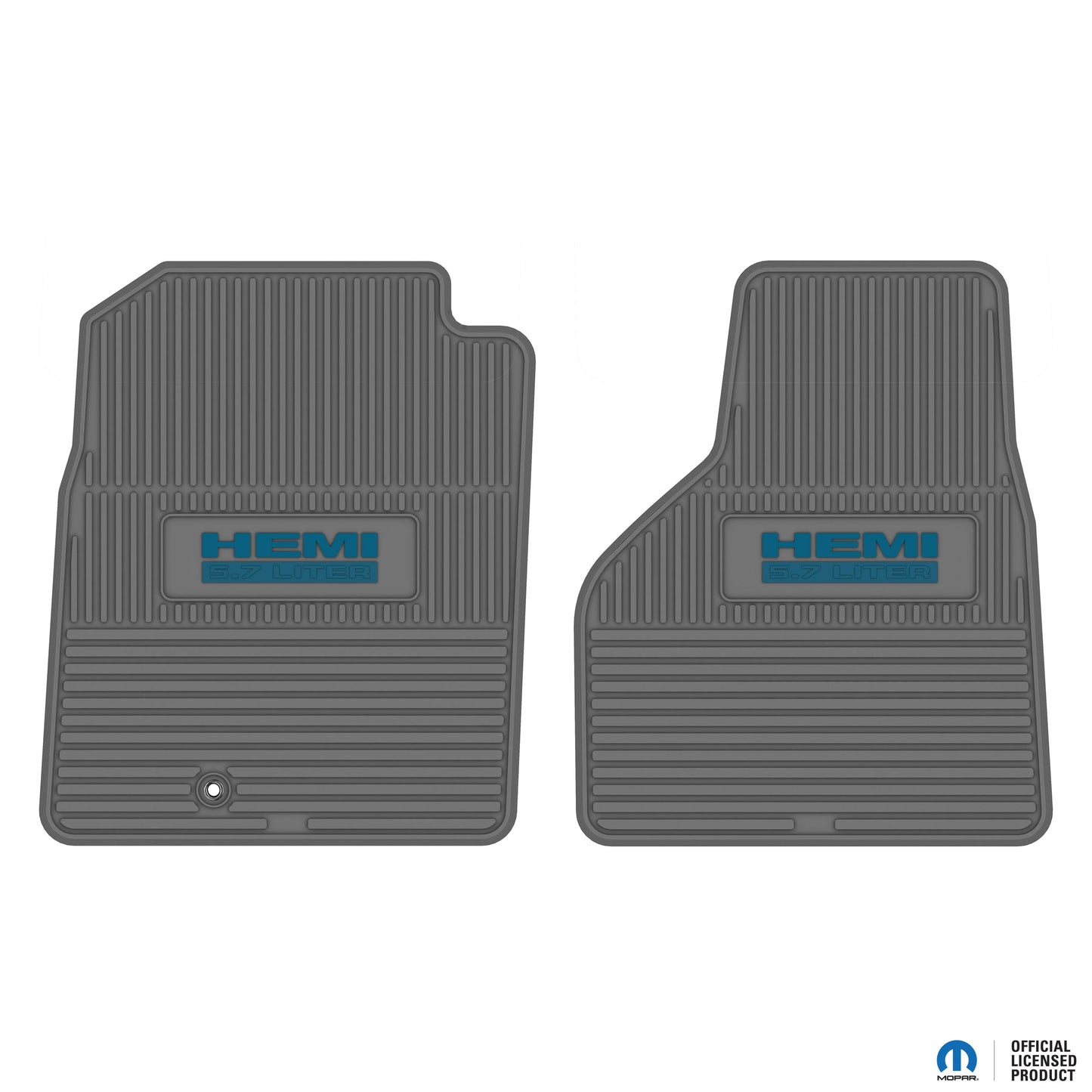 2002–2008 Ram 1500 / 2003–2009 Ram 2500 & 3500 Regular Cab Custom Floor Mats (2-Piece) w/ HEMI 5.7L Logo
