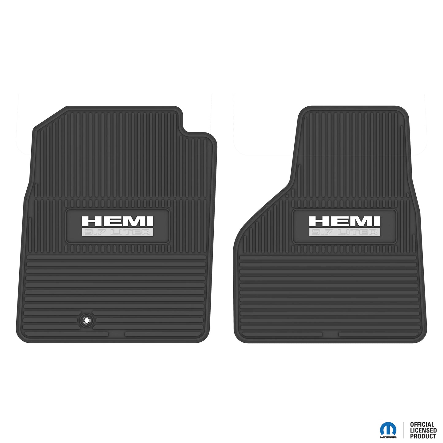 2002–2008 Ram 1500 / 2003–2009 Ram 2500 & 3500 Regular Cab Custom Floor Mats (2-Piece) w/ HEMI 5.7L Logo