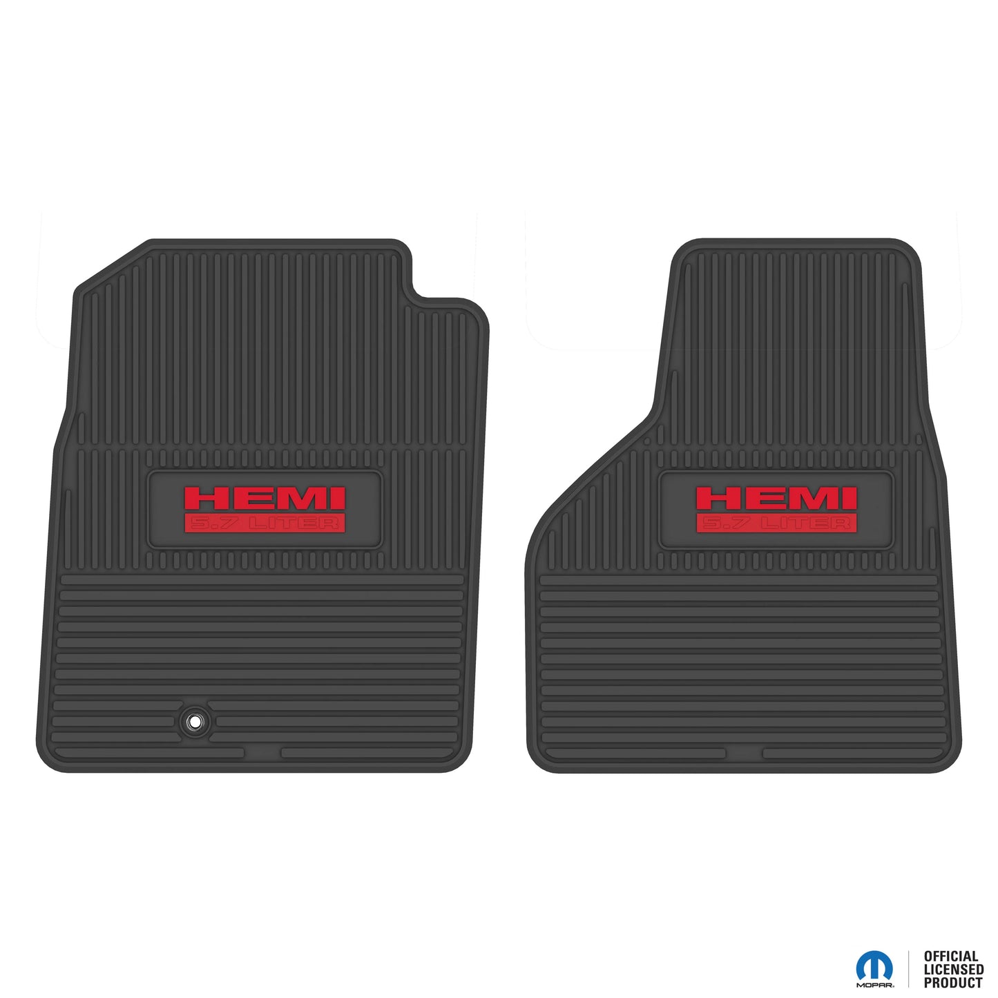 2002–2008 Ram 1500 / 2003–2009 Ram 2500 & 3500 Regular Cab Custom Floor Mats (2-Piece) w/ HEMI 5.7L Logo