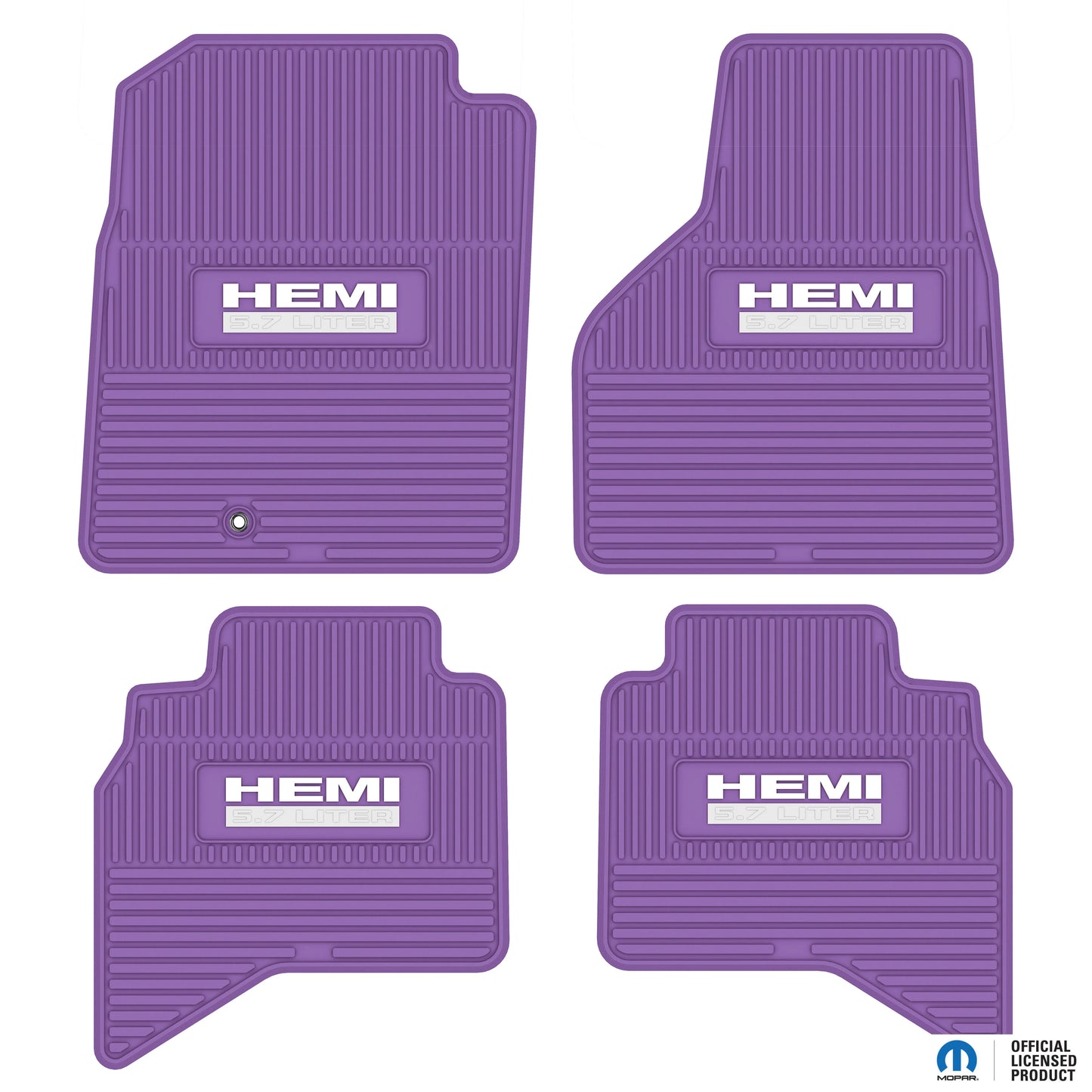 2002–2008 Ram 1500 / 2003–2009 Ram 2500 & 3500 Quad Cab Custom Floor Mats (4-Piece) w/ HEMI 5.7L Logo