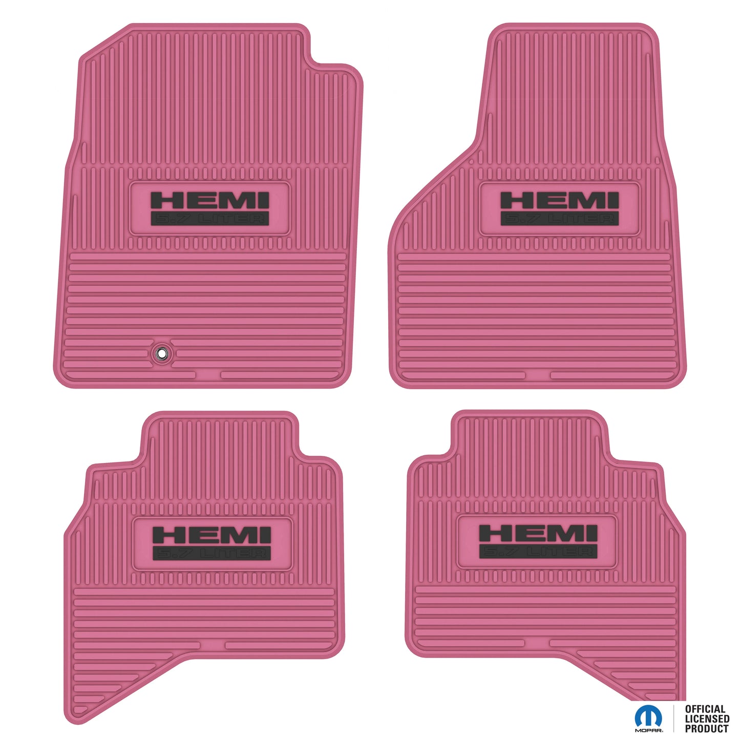 2002–2008 Ram 1500 / 2003–2009 Ram 2500 & 3500 Quad Cab Custom Floor Mats (4-Piece) w/ HEMI 5.7L Logo
