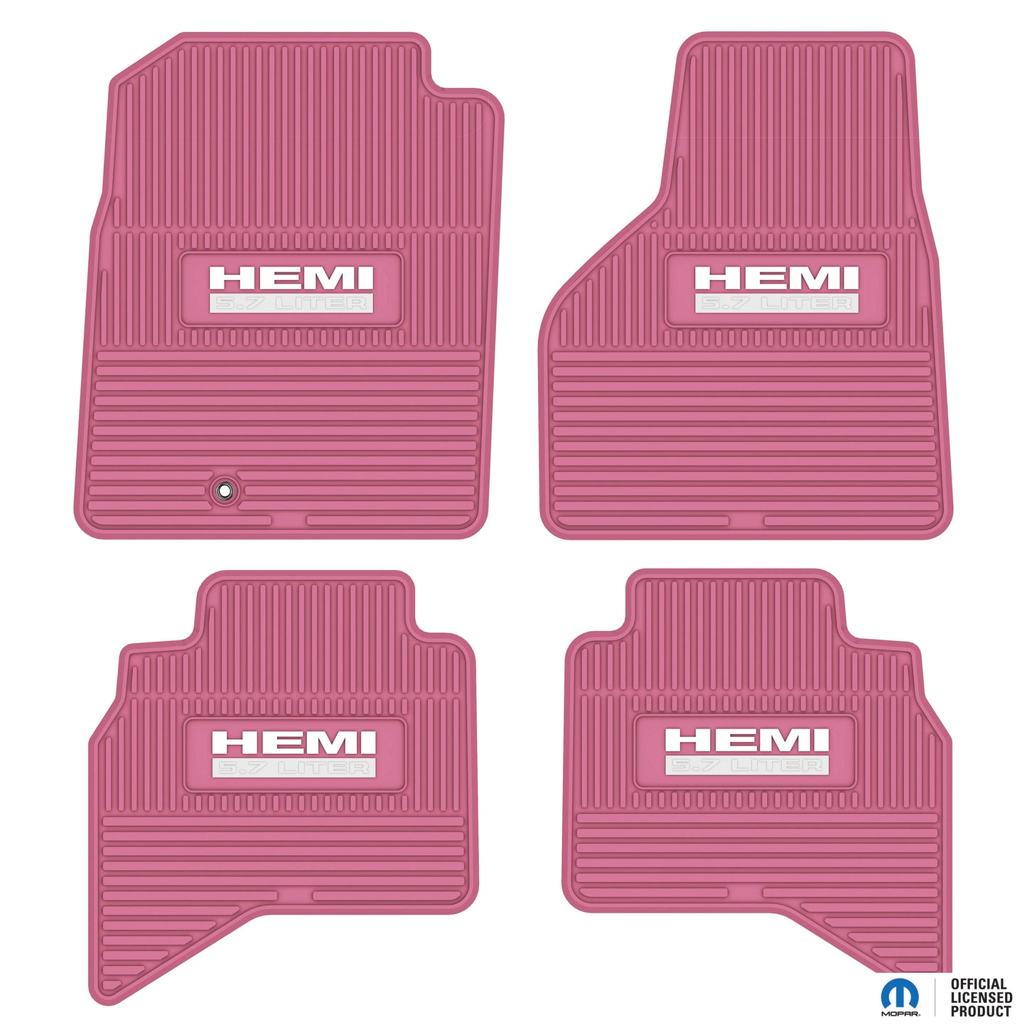 2002–2008 Ram 1500 / 2003–2009 Ram 2500 & 3500 Quad Cab Custom Floor Mats (4-Piece) w/ HEMI 5.7L Logo