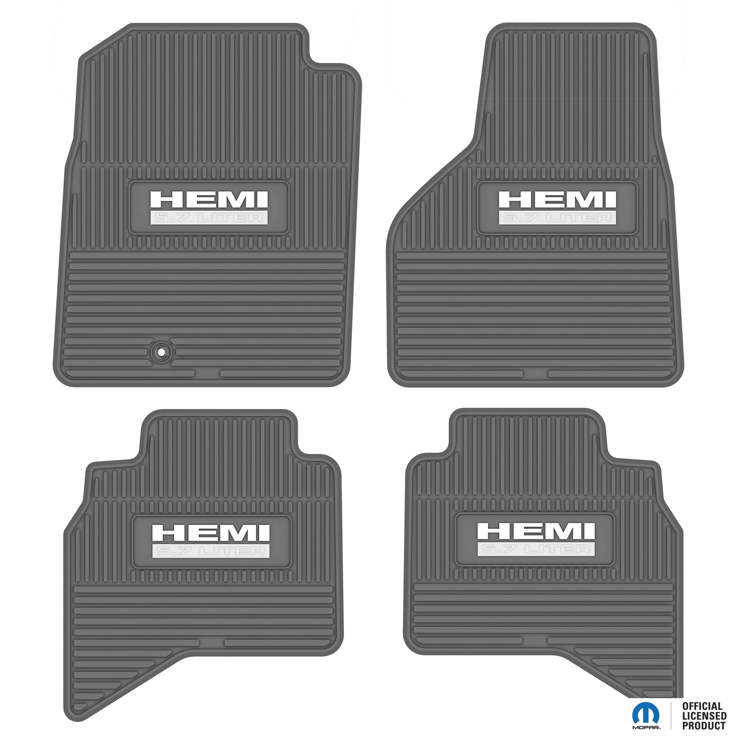 2002–2008 Ram 1500 / 2003–2009 Ram 2500 & 3500 Quad Cab Custom Floor Mats (4-Piece) w/ HEMI 5.7L Logo