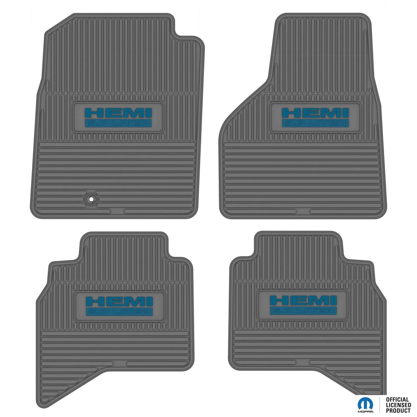 2002–2008 Ram 1500 / 2003–2009 Ram 2500 & 3500 Quad Cab Custom Floor Mats (4-Piece) w/ HEMI 5.7L Logo