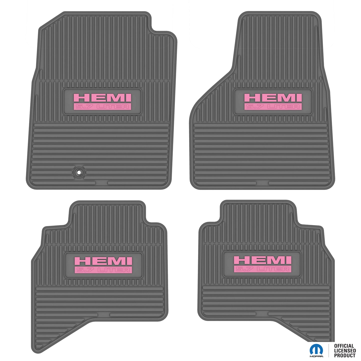 2002–2008 Ram 1500 / 2003–2009 Ram 2500 & 3500 Quad Cab Custom Floor Mats (4-Piece) w/ HEMI 5.7L Logo