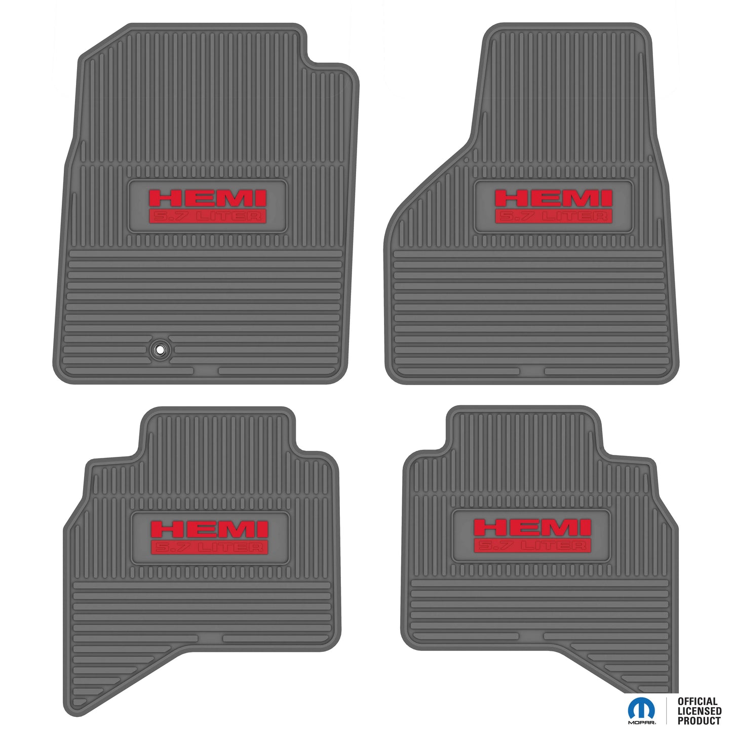 2002–2008 Ram 1500 / 2003–2009 Ram 2500 & 3500 Quad Cab Custom Floor Mats (4-Piece) w/ HEMI 5.7L Logo