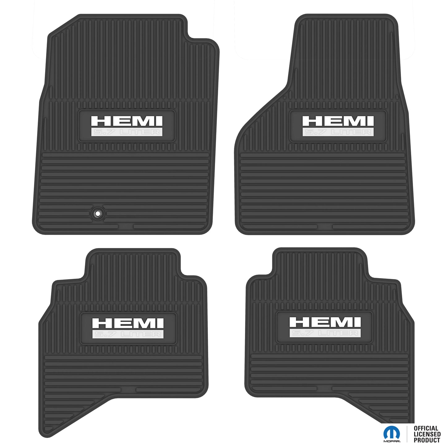 2002–2008 Ram 1500 / 2003–2009 Ram 2500 & 3500 Quad Cab Custom Floor Mats (4-Piece) w/ HEMI 5.7L Logo