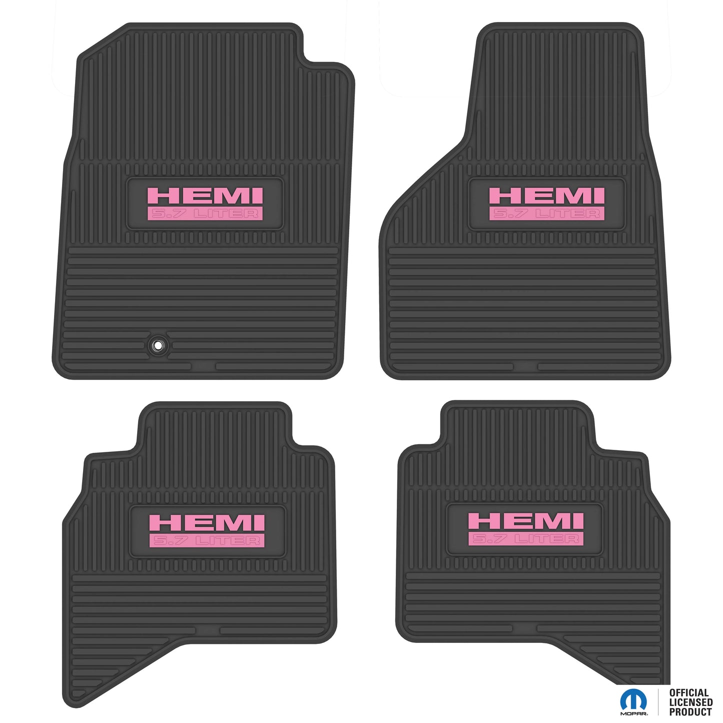 2002–2008 Ram 1500 / 2003–2009 Ram 2500 & 3500 Quad Cab Custom Floor Mats (4-Piece) w/ HEMI 5.7L Logo
