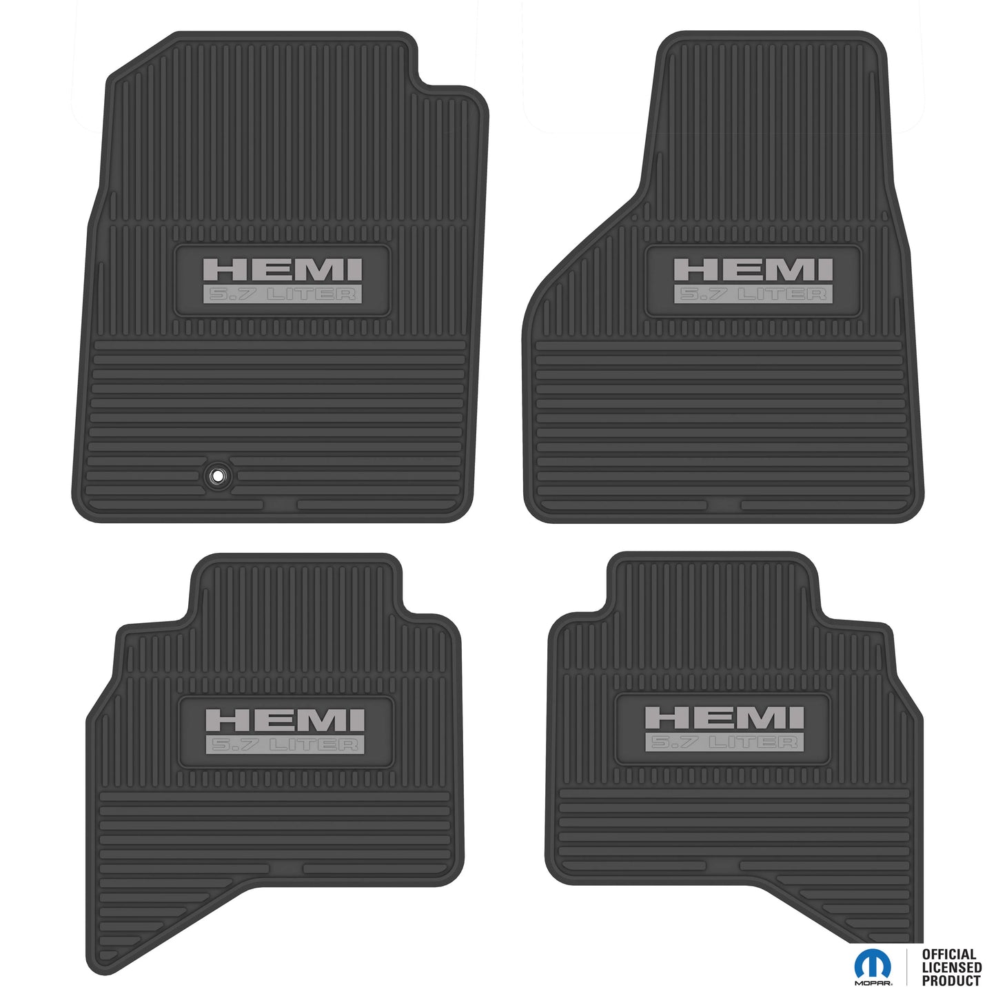 2002–2008 Ram 1500 / 2003–2009 Ram 2500 & 3500 Quad Cab Custom Floor Mats (4-Piece) w/ HEMI 5.7L Logo