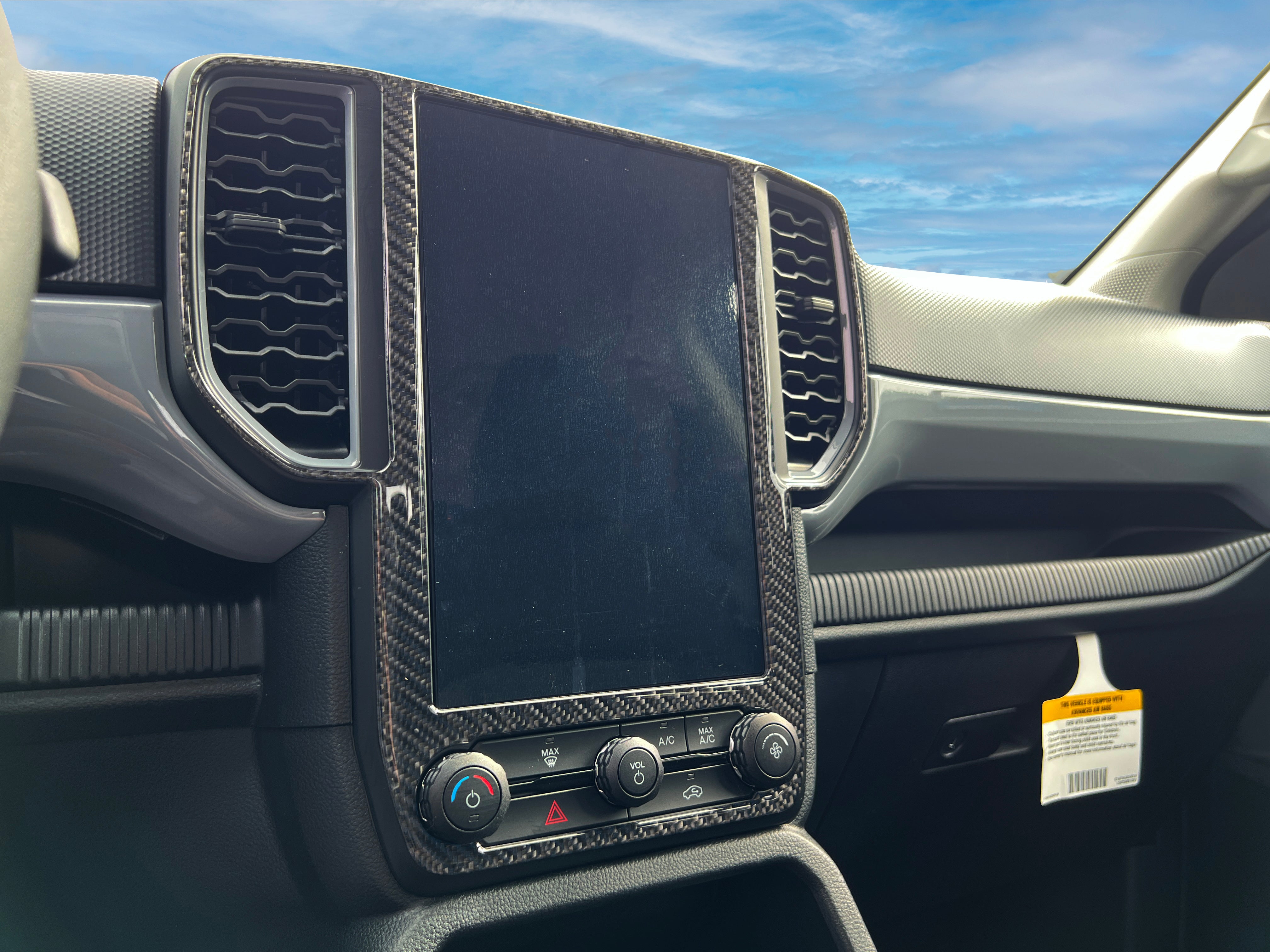 2024-2026 Ford Ranger Screen & AC Vent Trim Overlay 3PC Dash Kit ...