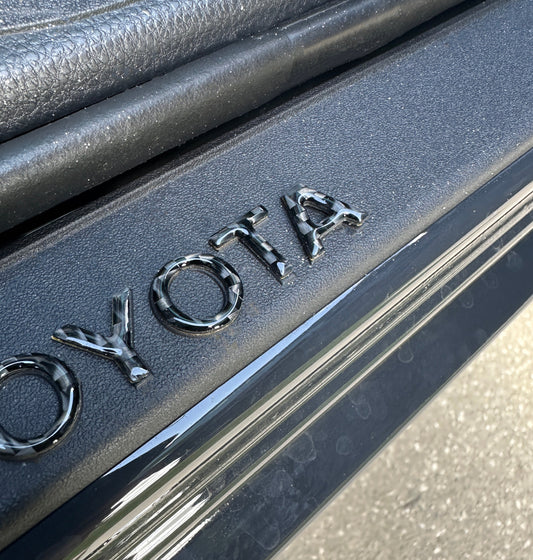 2025–2026 Toyota 4Runner Door Sill Letter Overlays – 12 Piece Kit
