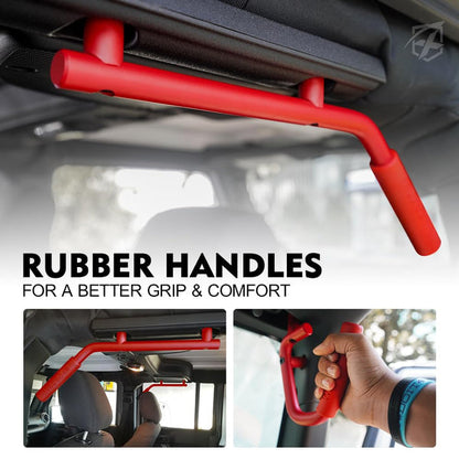 Heavy-Duty Steel Roll Bar Grab Handles – Fits 2007–2018 Jeep Wrangler JK/JKU | Bolt-On Design