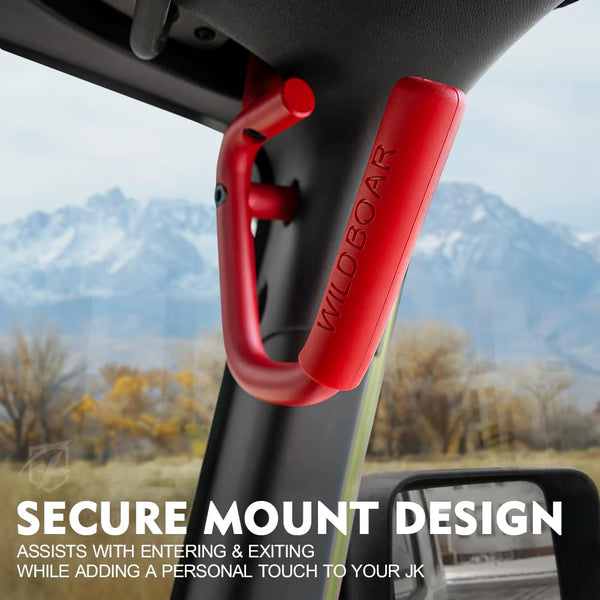 Heavy-Duty Steel Roll Bar Grab Handles – Fits 2007–2018 Jeep Wrangler JK/JKU | Bolt-On Design