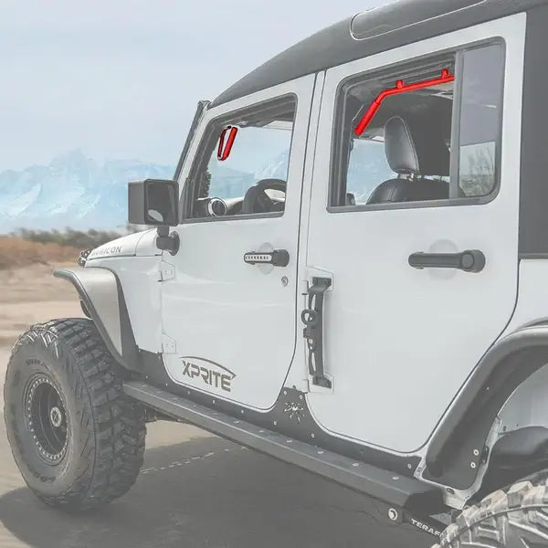 Heavy-Duty Steel Roll Bar Grab Handles – Fits 2007–2018 Jeep Wrangler JK/JKU | Bolt-On Design